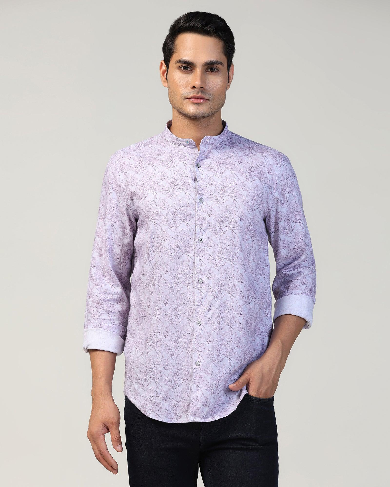 Casual Grey Printed Shirt - Hazel - Image 8