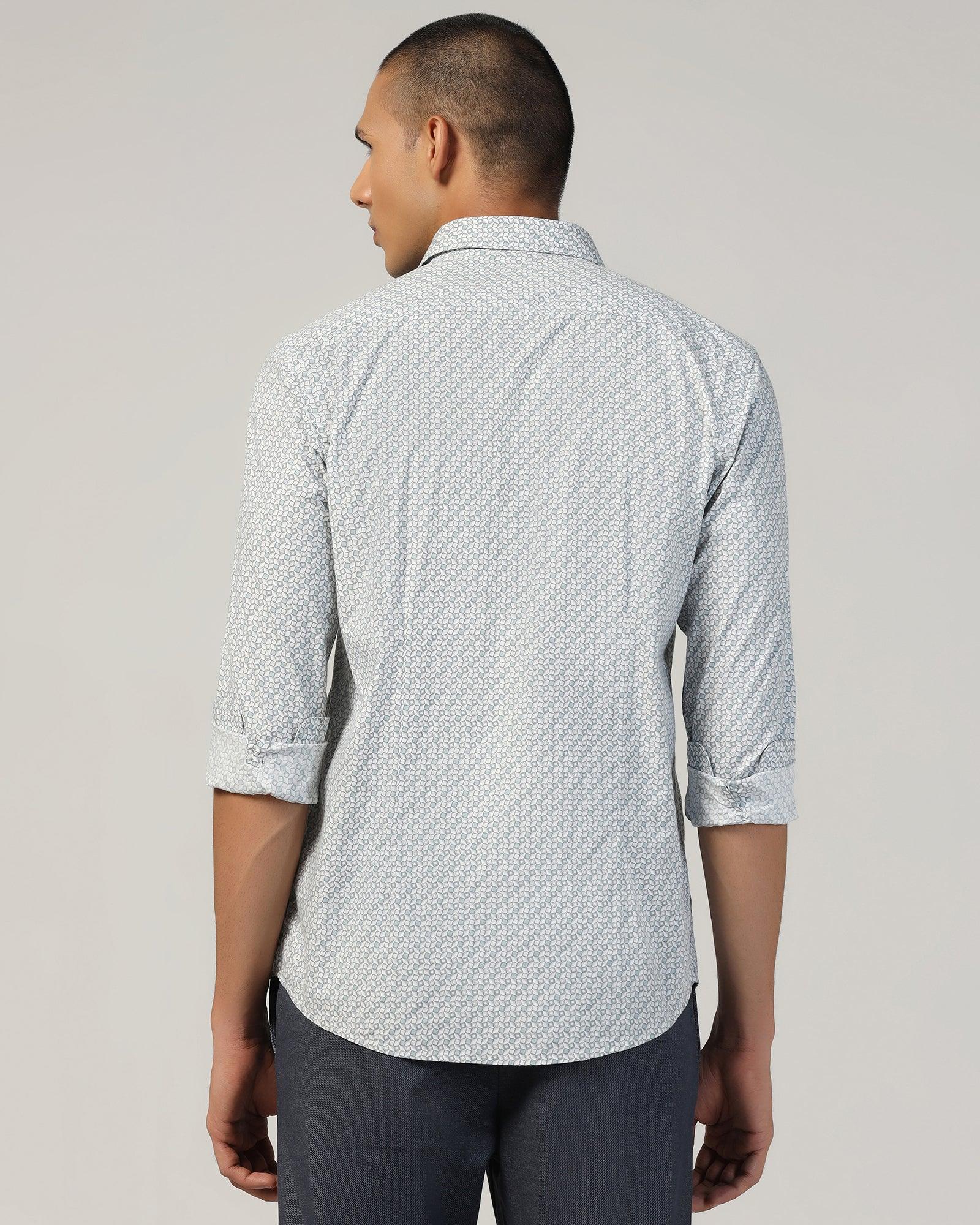 Casual Grey Printed Shirt - Zain - Image 2