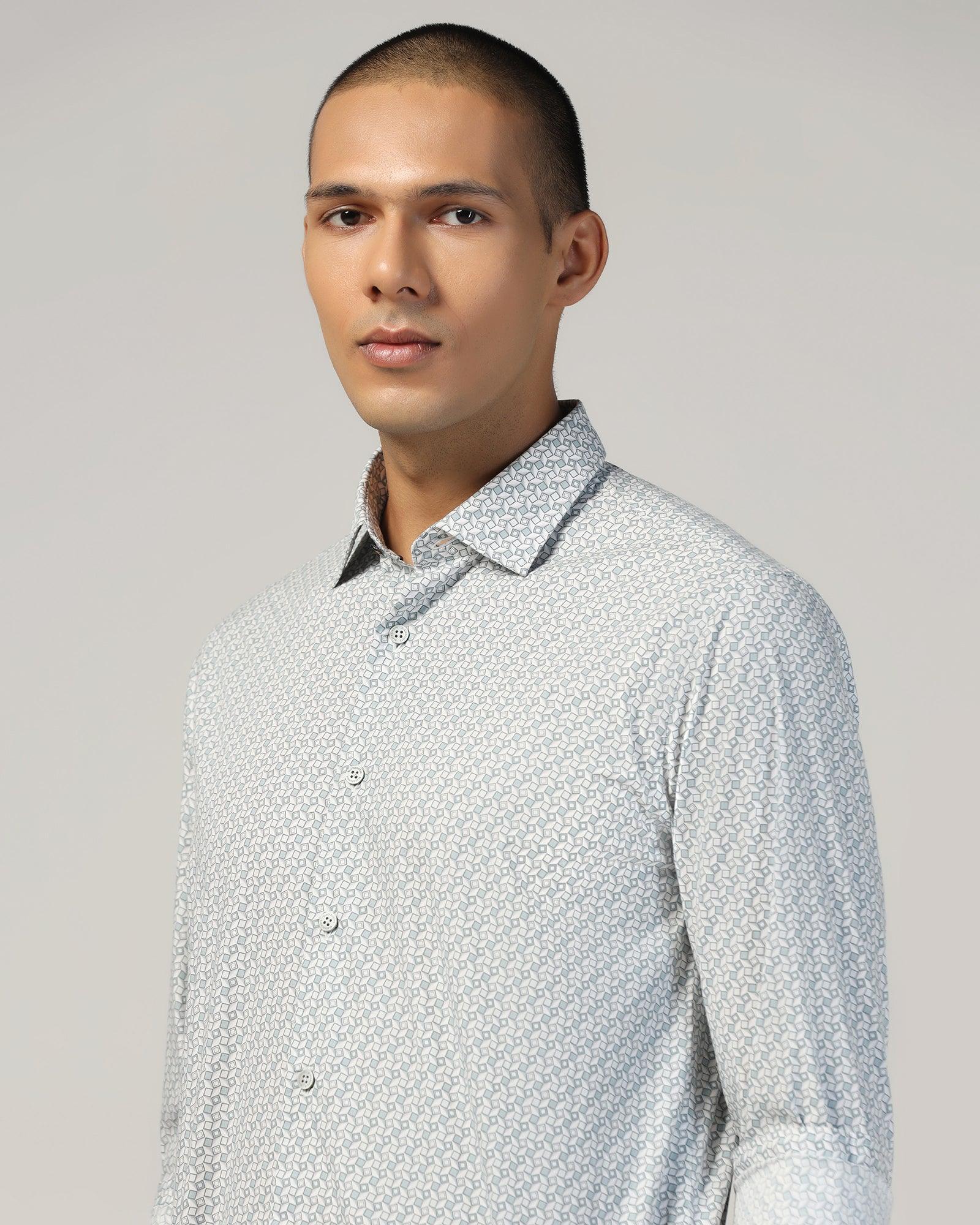 Casual Grey Printed Shirt - Zain - Image 4