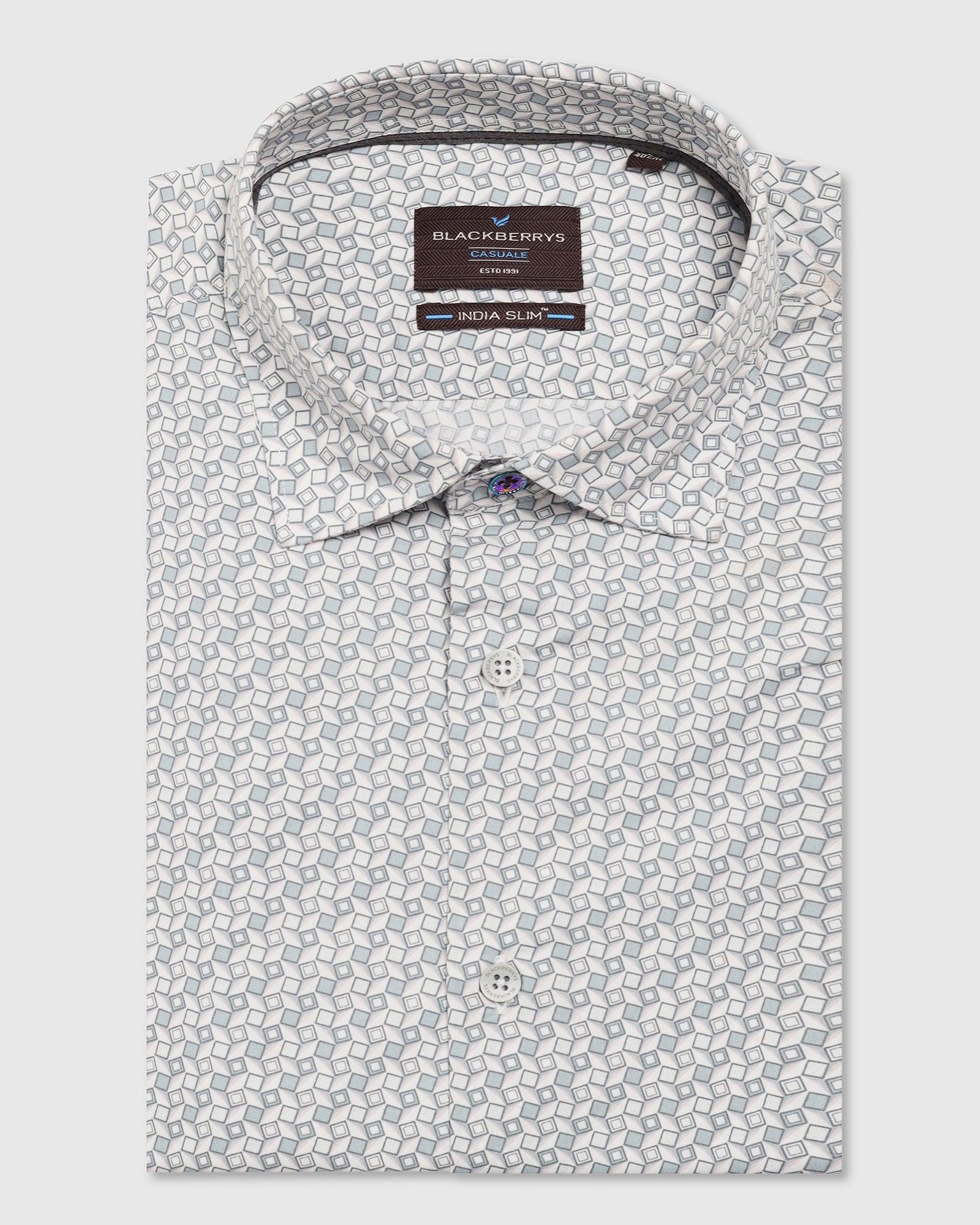 Casual Grey Printed Shirt - Zain - Image 5