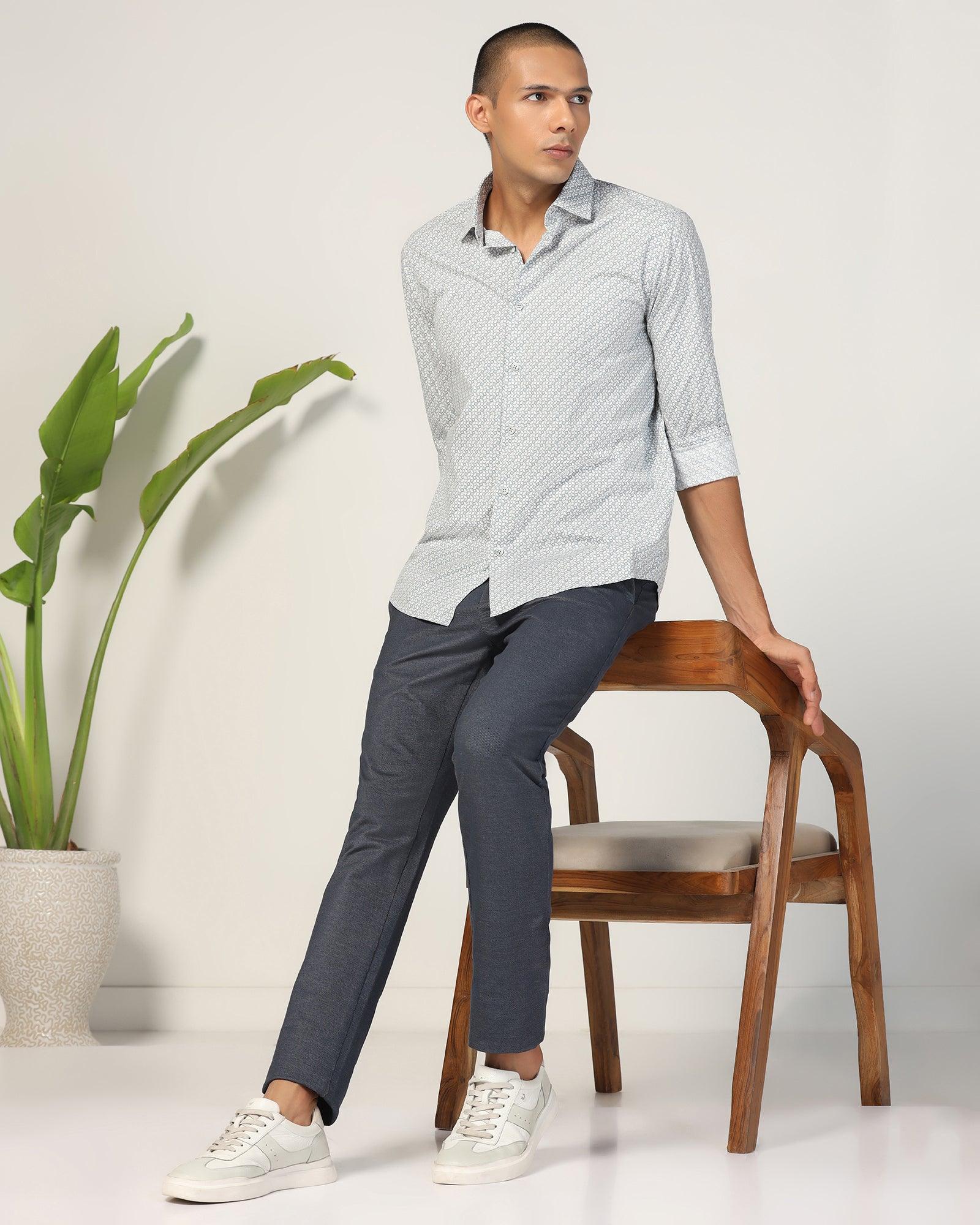 Casual Grey Printed Shirt - Zain - Image 7