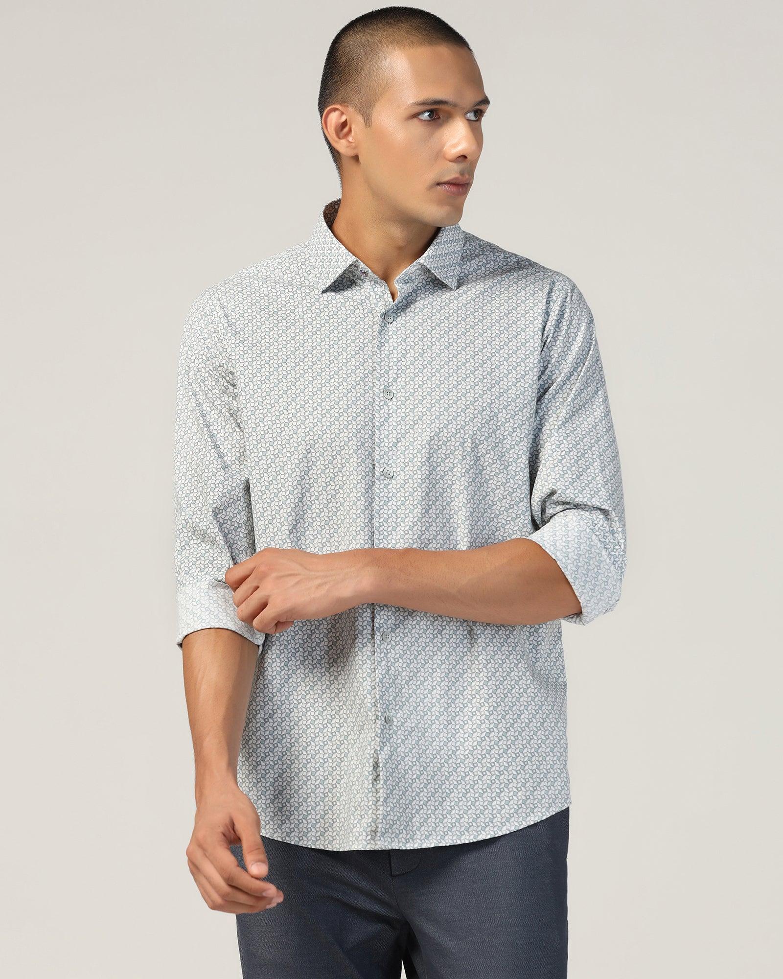 Casual Grey Printed Shirt - Zain - Image 8