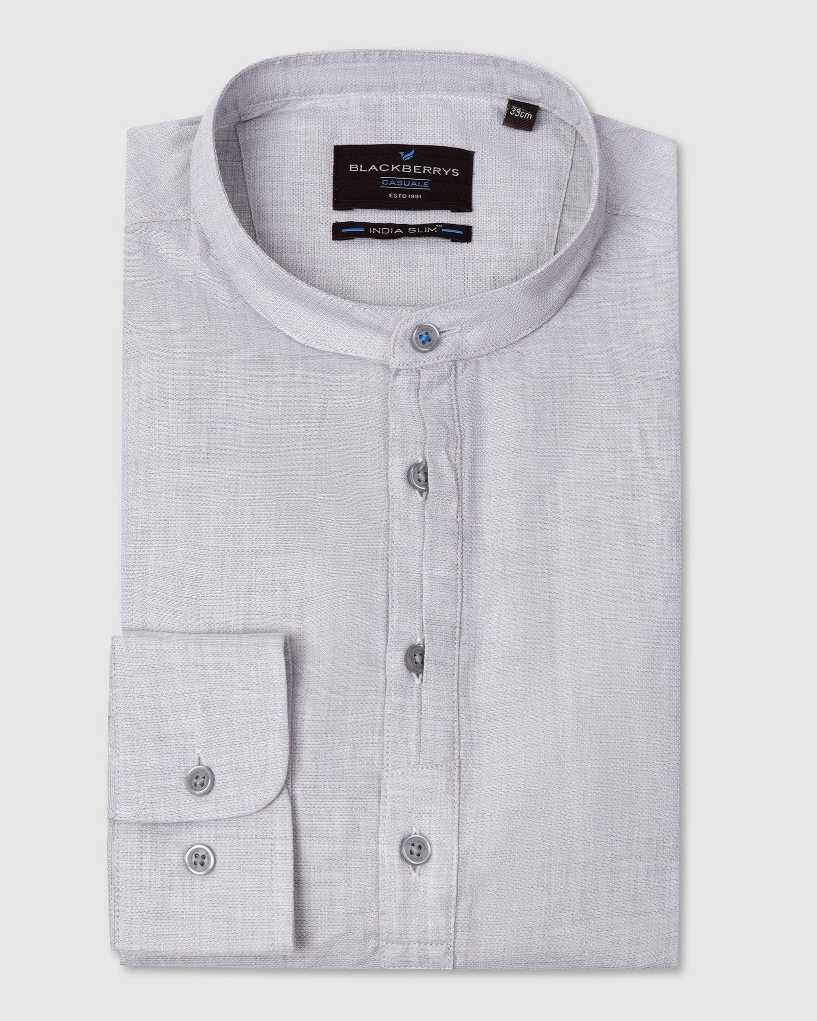 Casual Grey Solid Shirt - Carly - Image 5