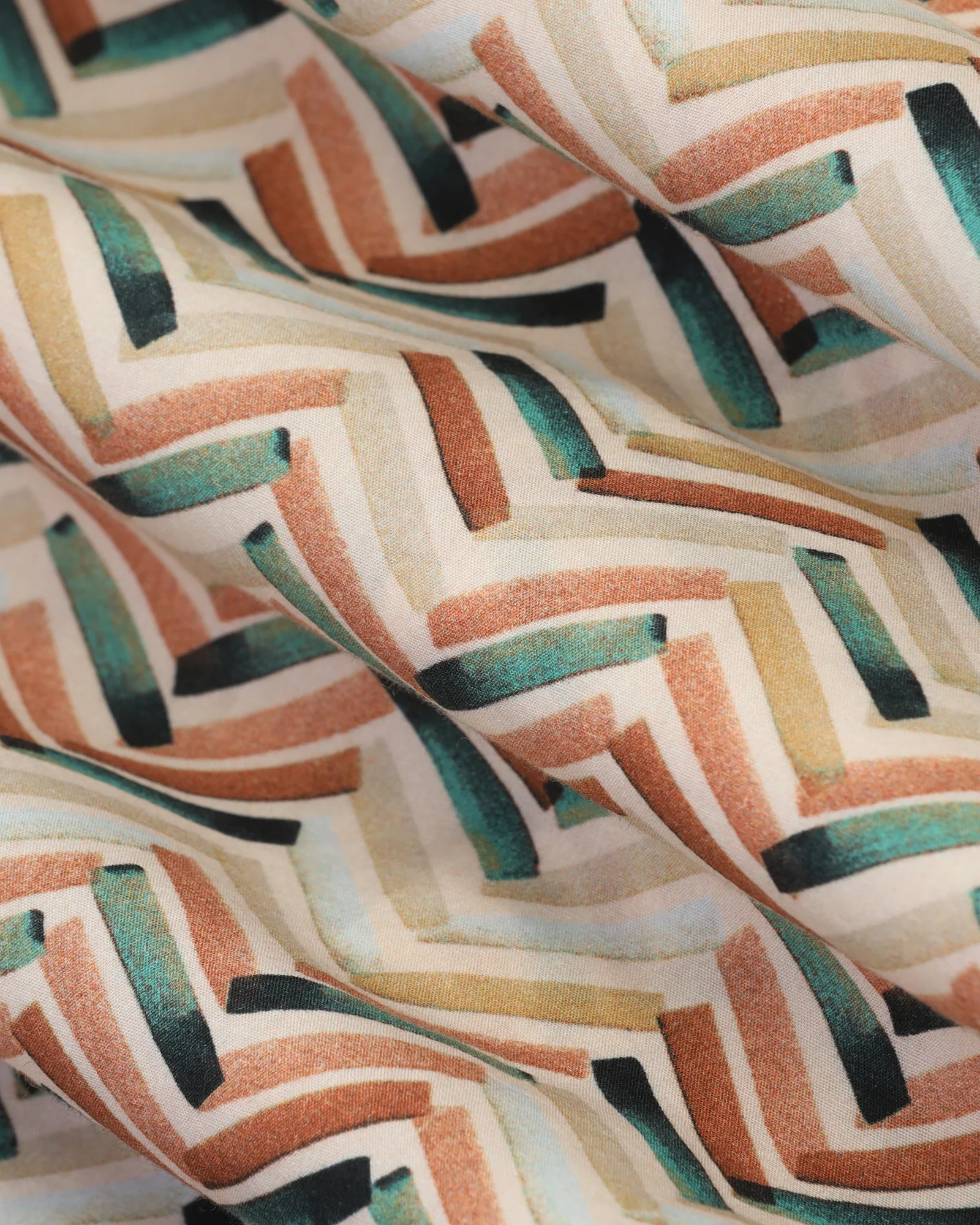 Casual Half Sleeve Beige Printed Shirt - Alba - Image 6
