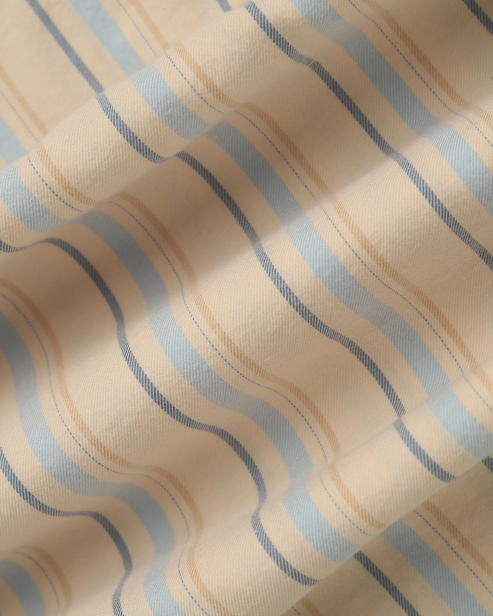 Casual Half Sleeve Beige Stripe Shirt - masami - Image 6