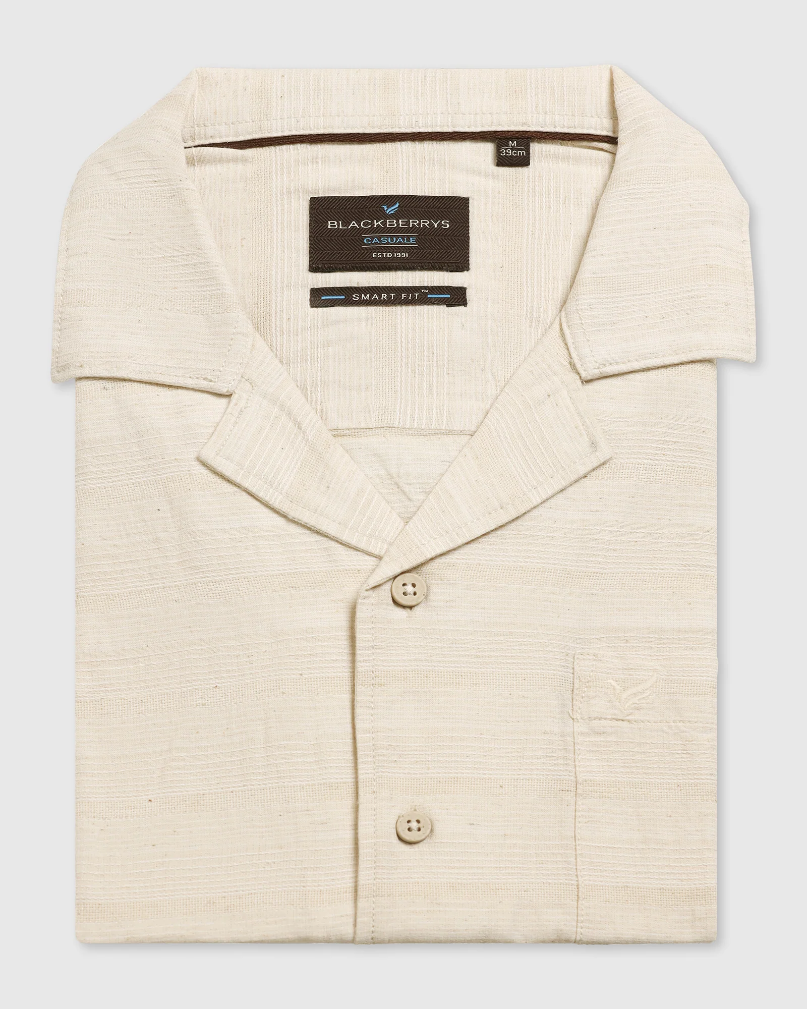 Casual Half Sleeve Natural Textured Shirt - Tatsuki - Image 5