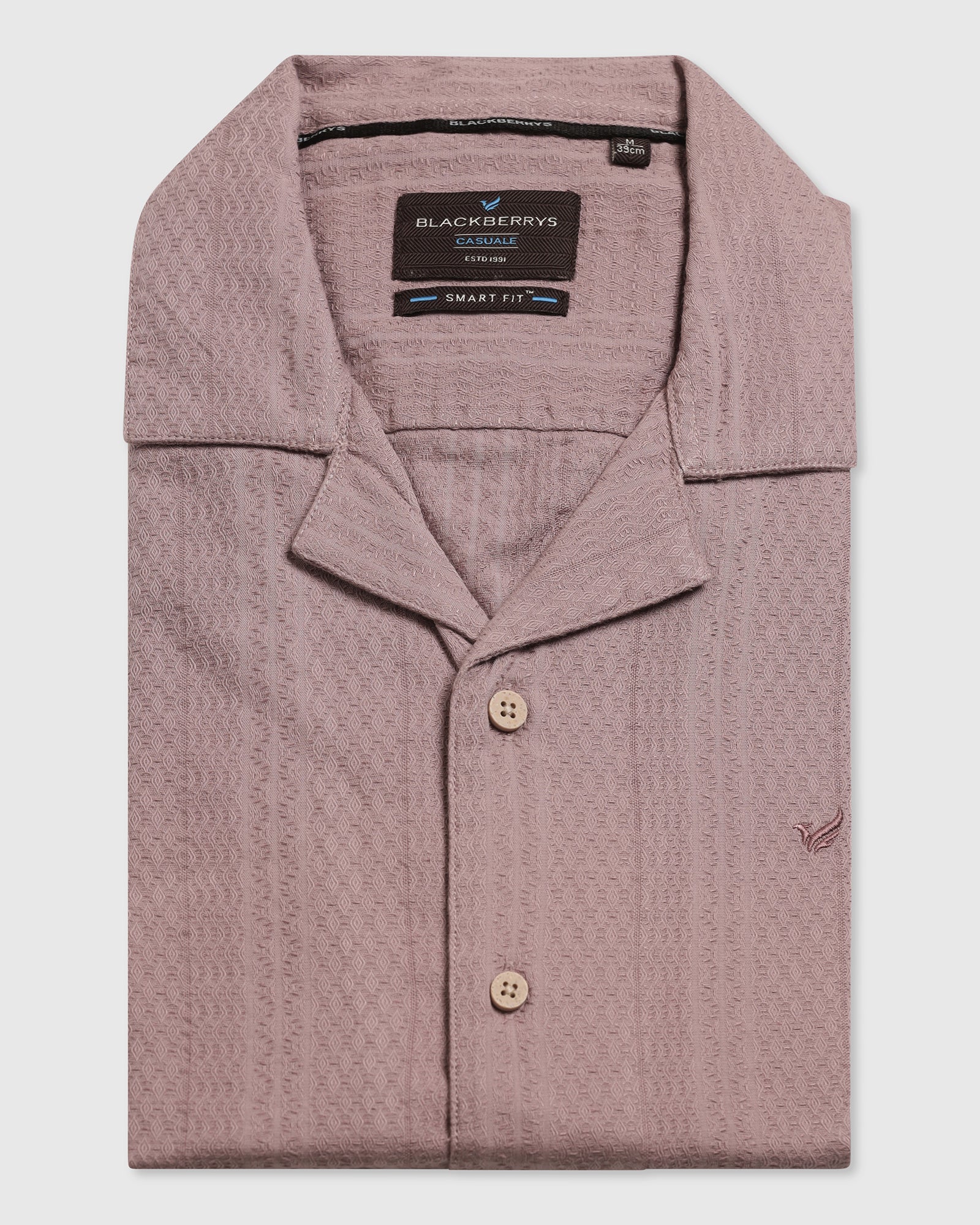 Casual Half Sleeve Pink Textured Shirt - Elister - Image 5