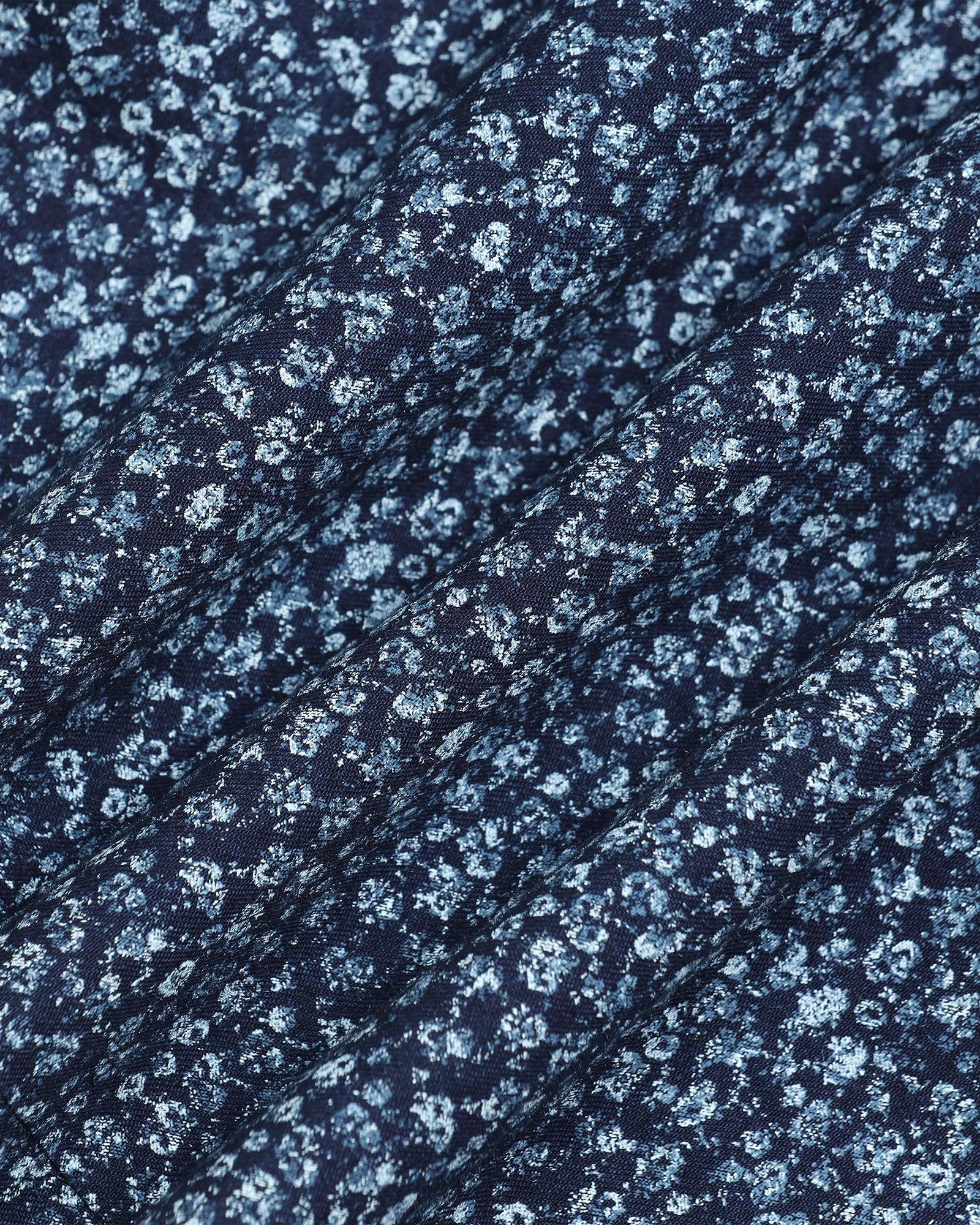 Casual Indigo Blue Printed Shirt - Ethna - Image 6