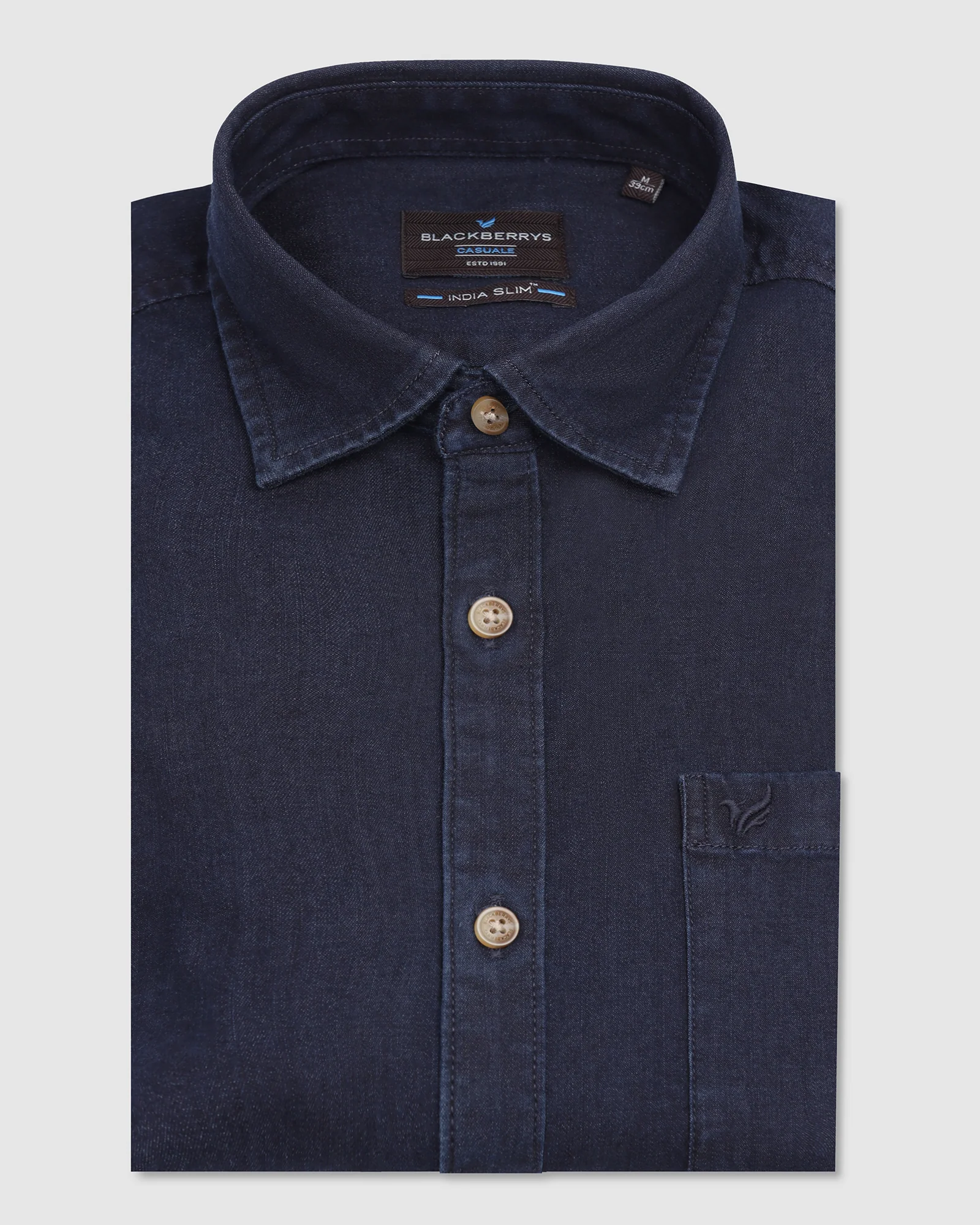 Casual Indigo Solid Shirt - Carson - Image 5