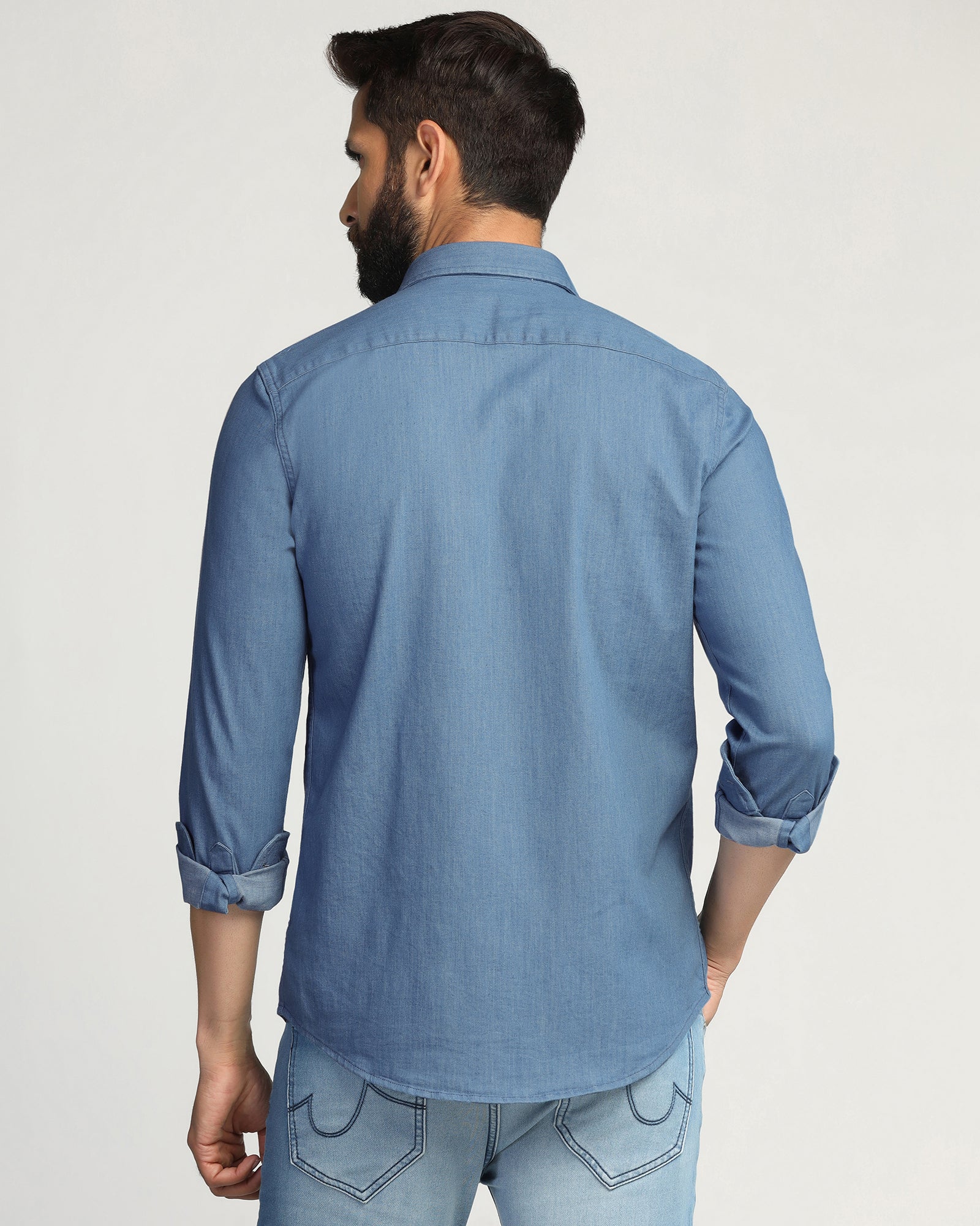 Casual Indigo Solid Shirt - Emmett - Image 2