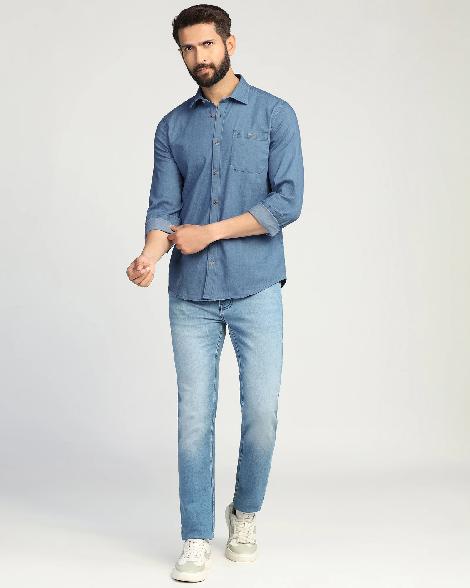 Casual Indigo Solid Shirt - Emmett - Image 3