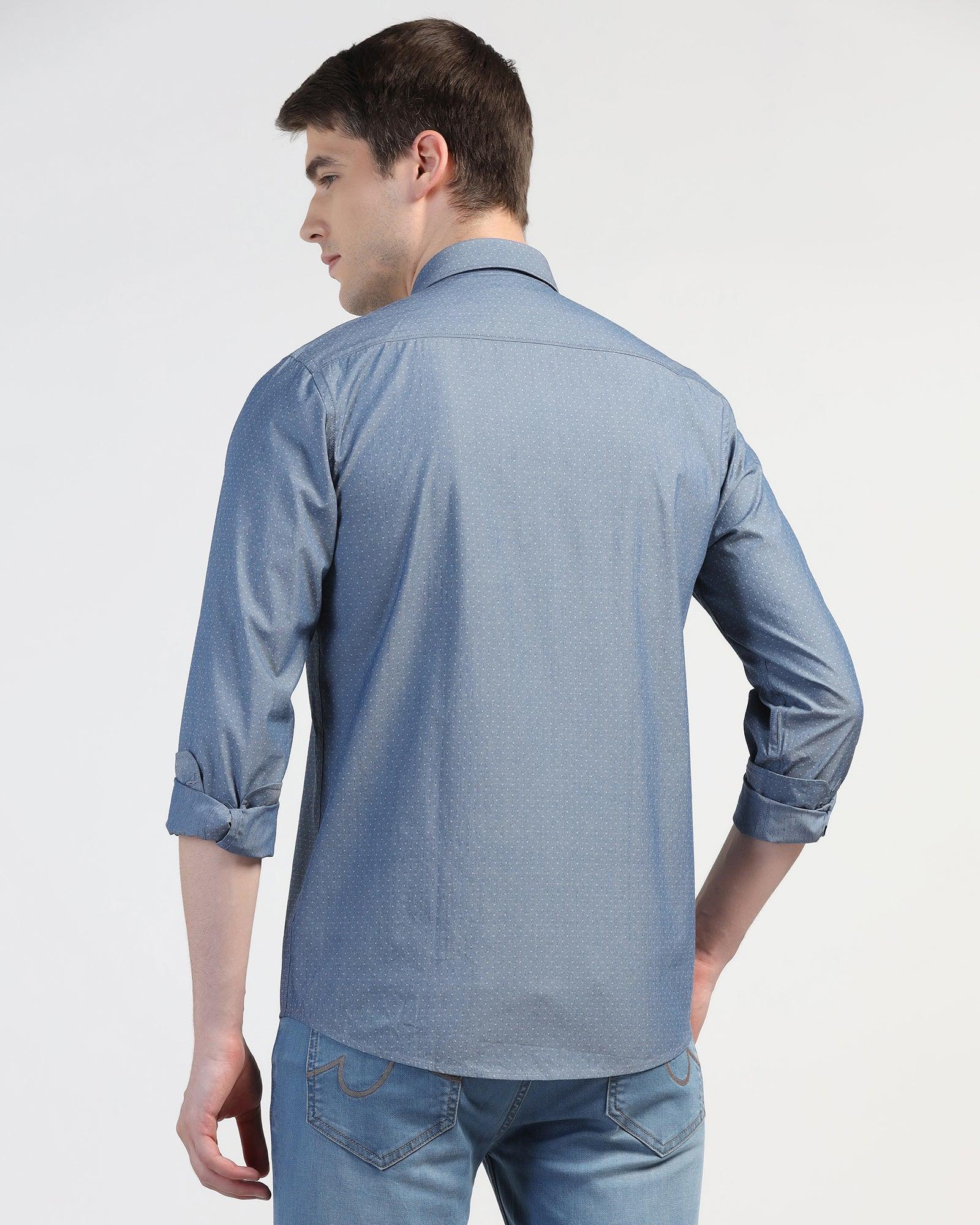 Casual Indigo Textured Shirt - Orion - Image 2