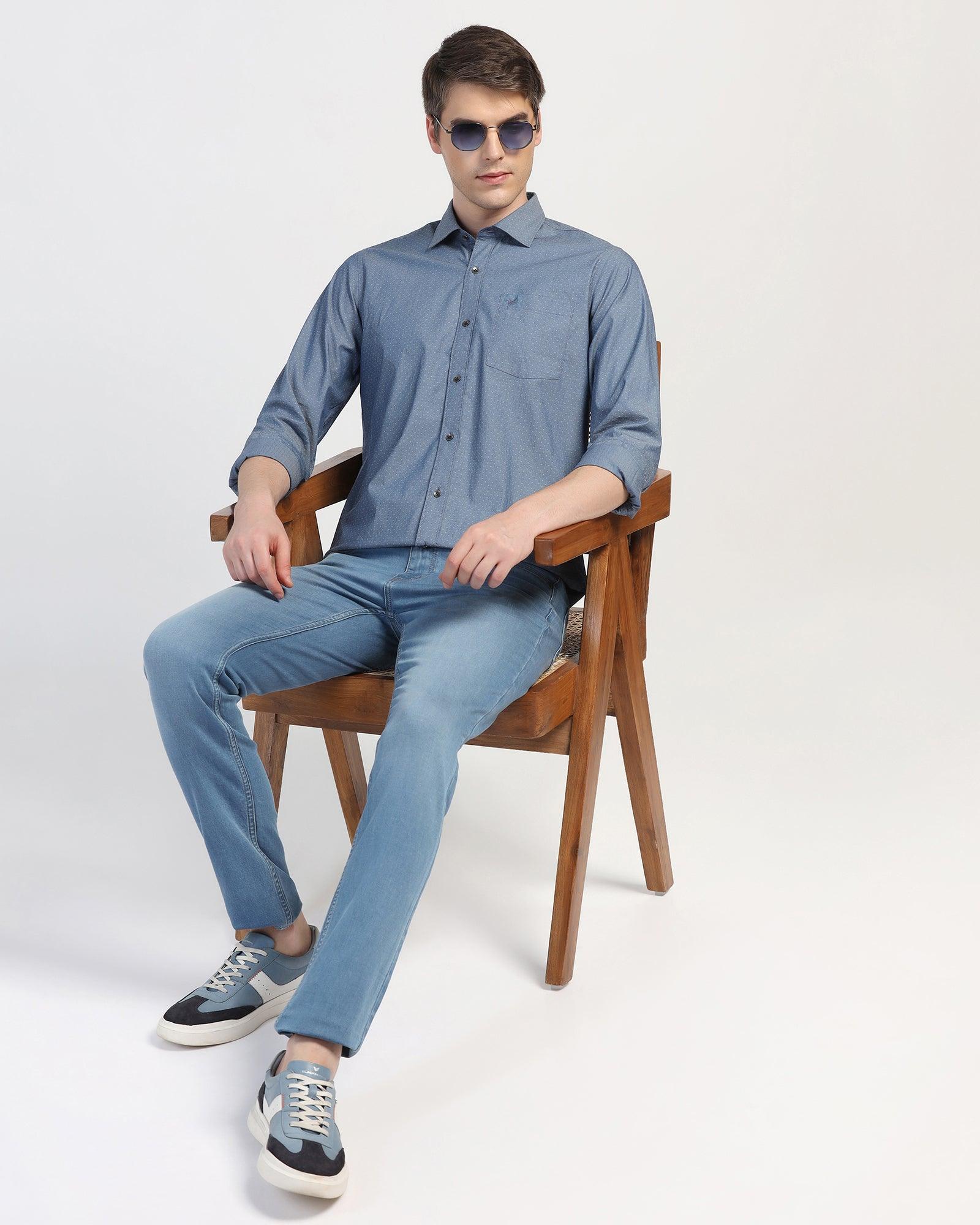 Casual Indigo Textured Shirt - Orion - Image 3