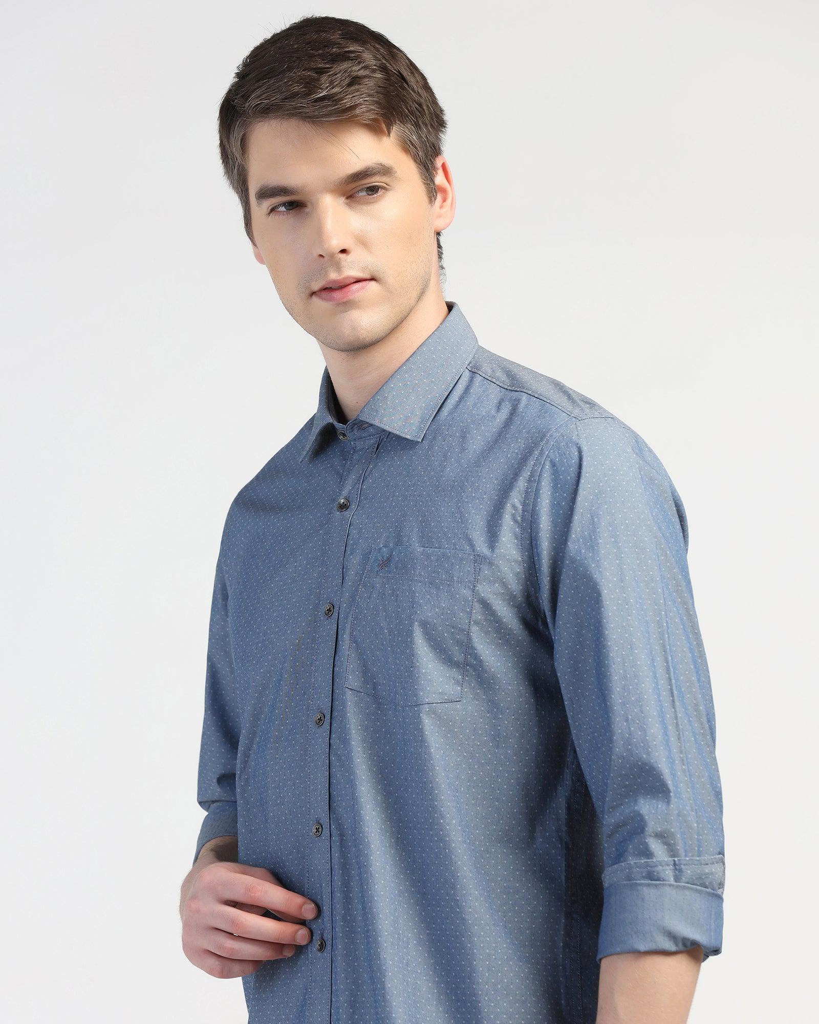 Casual Indigo Textured Shirt - Orion - Image 4