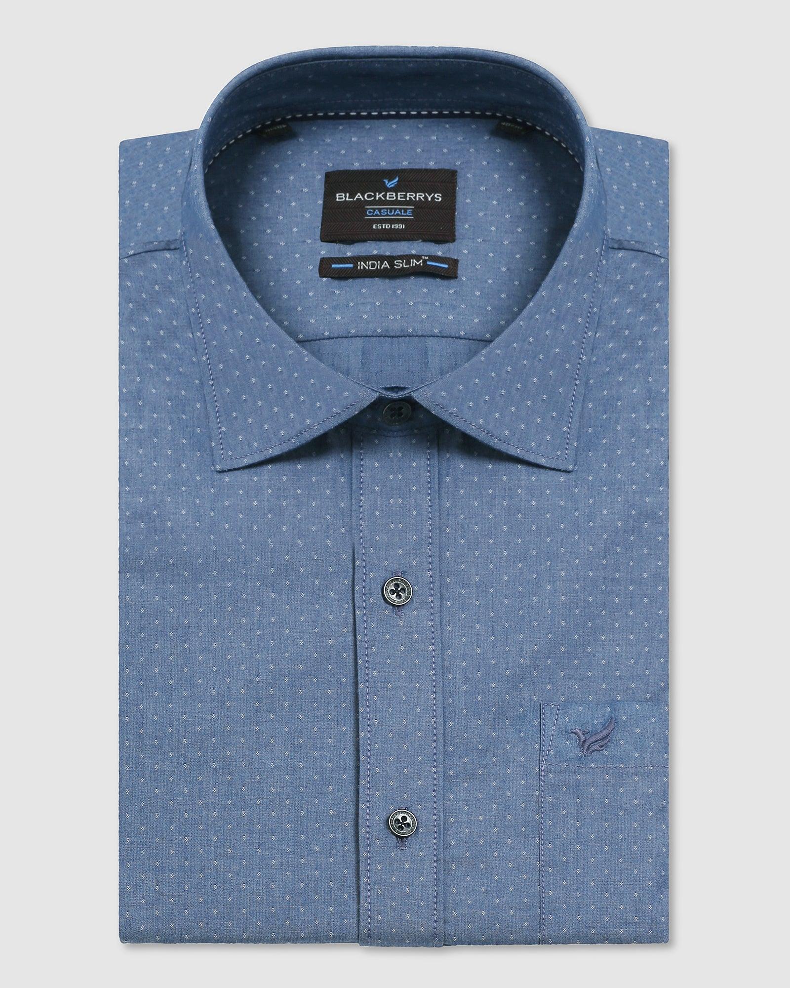 Casual Indigo Textured Shirt - Orion - Image 5
