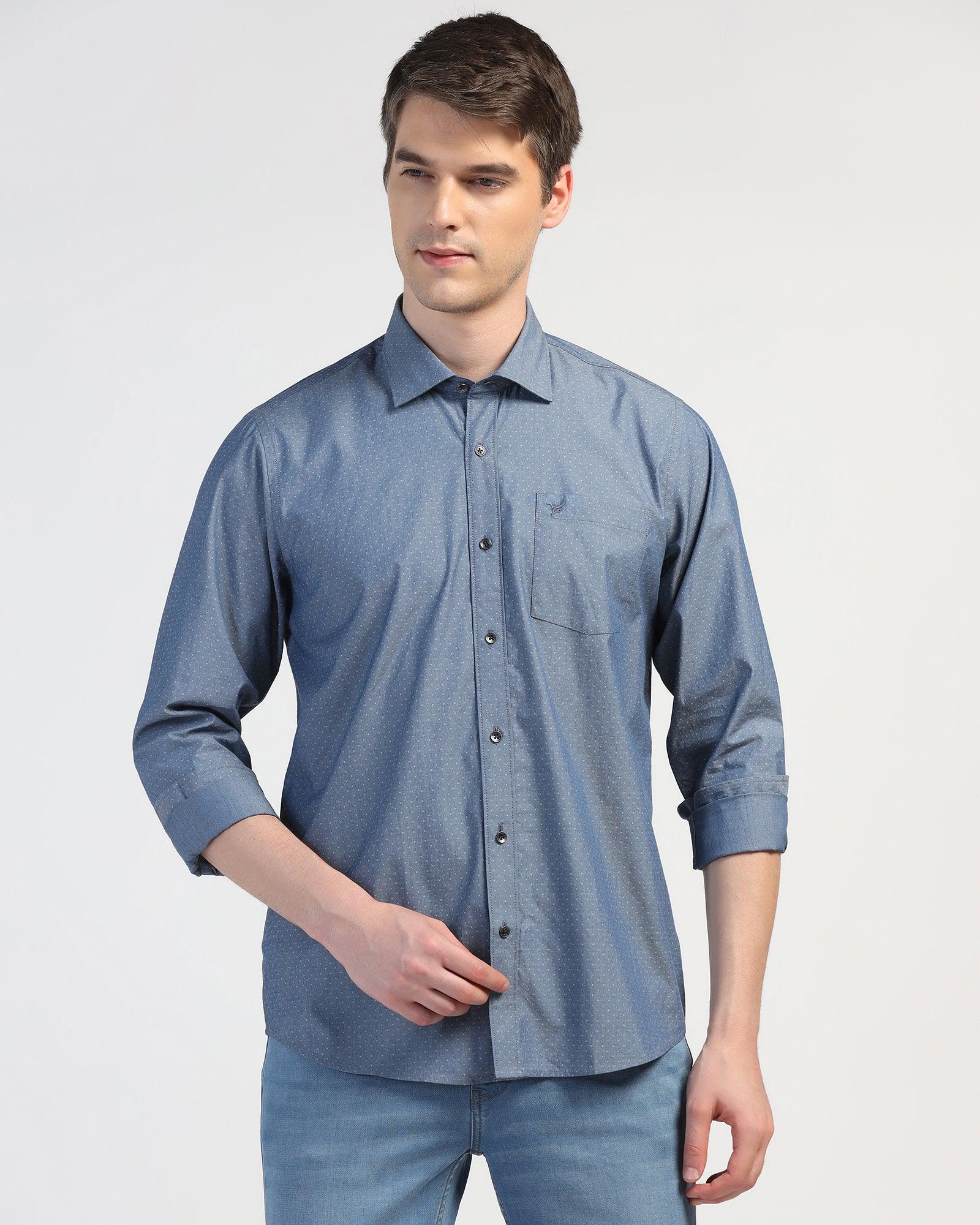 Casual Indigo Textured Shirt - Orion - Image 7