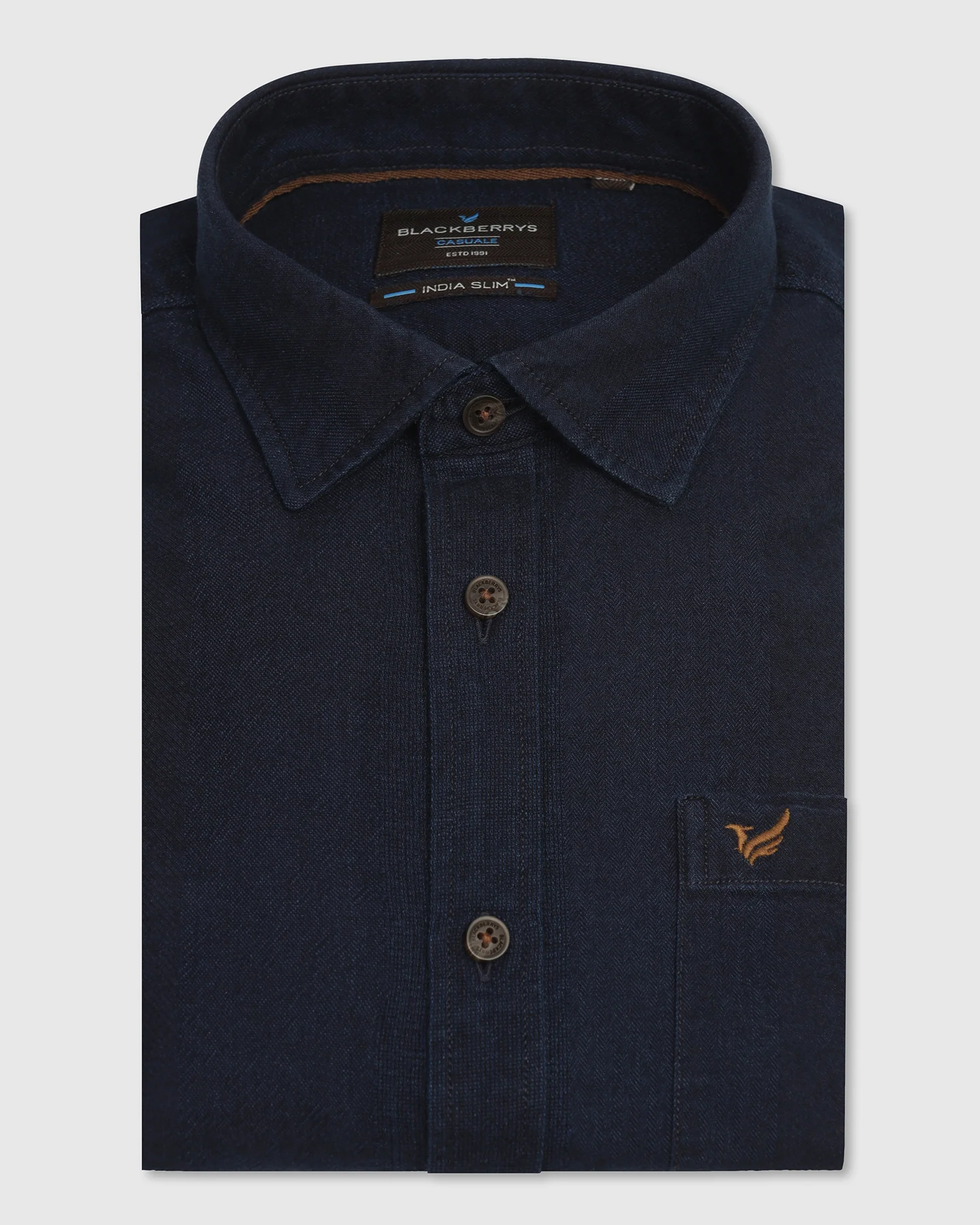 Casual Indigo Textured Shirt - Pasco - Image 5