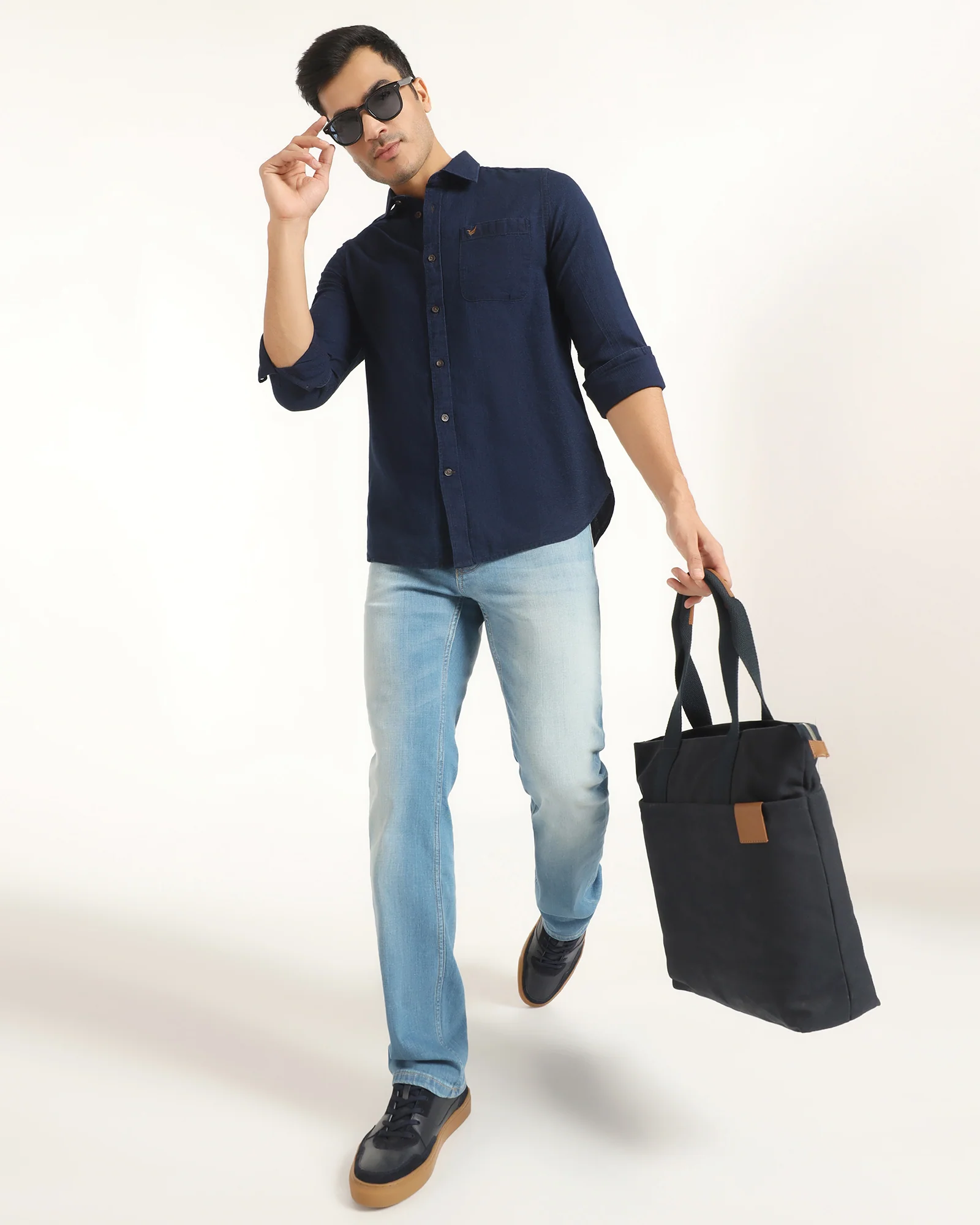 Casual Indigo Textured Shirt - Pasco - Image 8