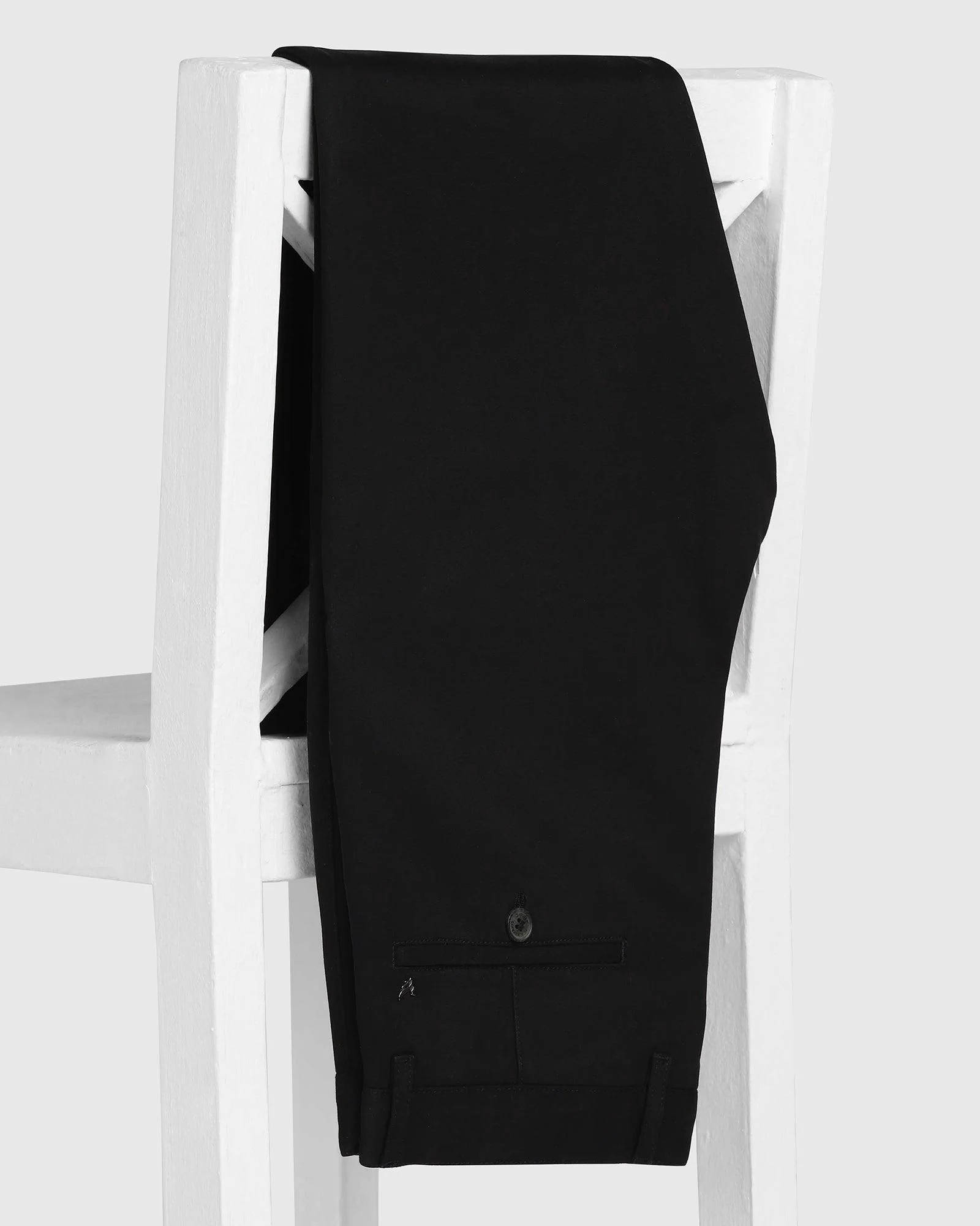 Slim Comfort B-95 Casual Black Solid Khakis - Clate - Image 5