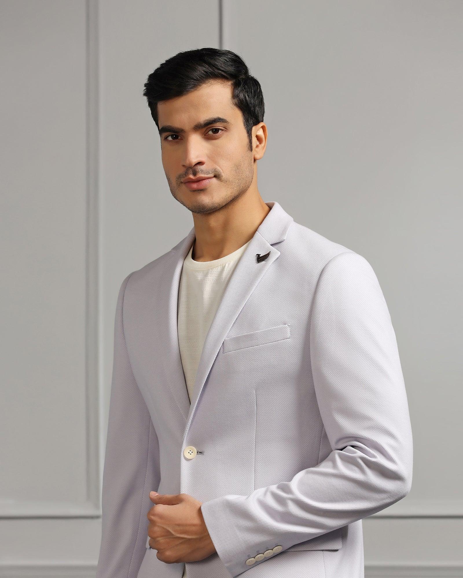 Casual Lavender Textured Blazer - Ken - Image 4