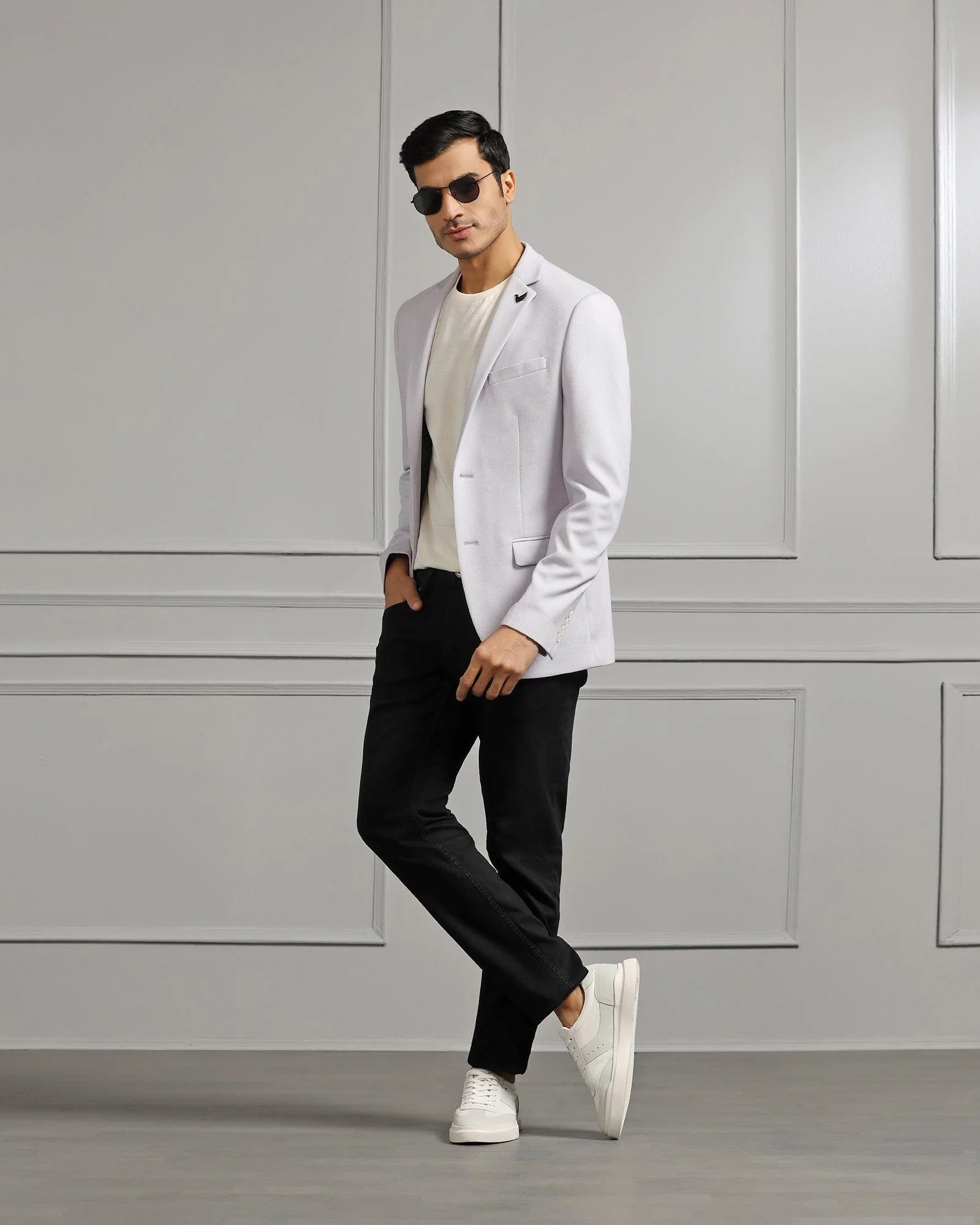 Casual Lavender Textured Blazer - Ken - Image 6