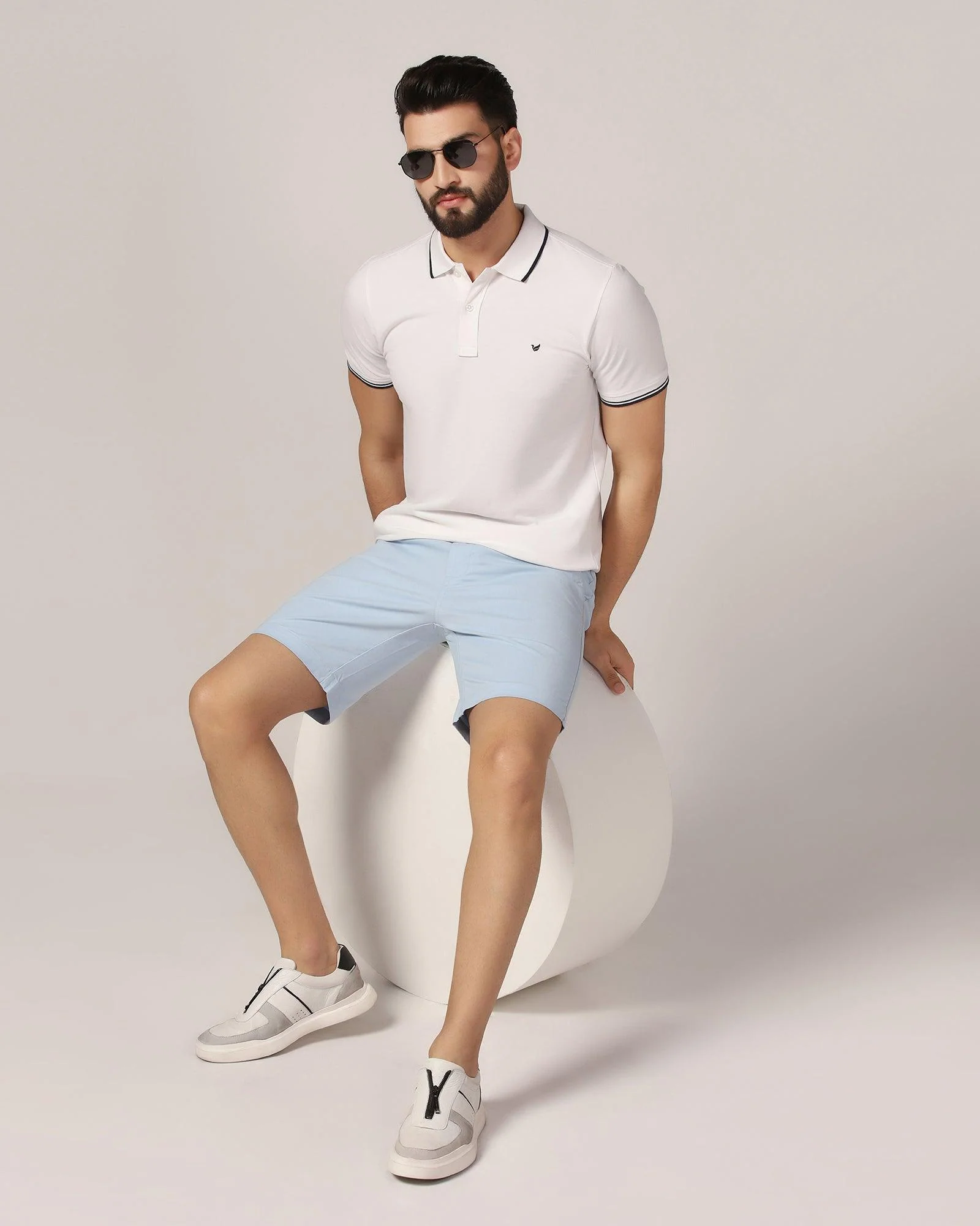 Casual Light Blue Solid Shorts - Frank - Image 6