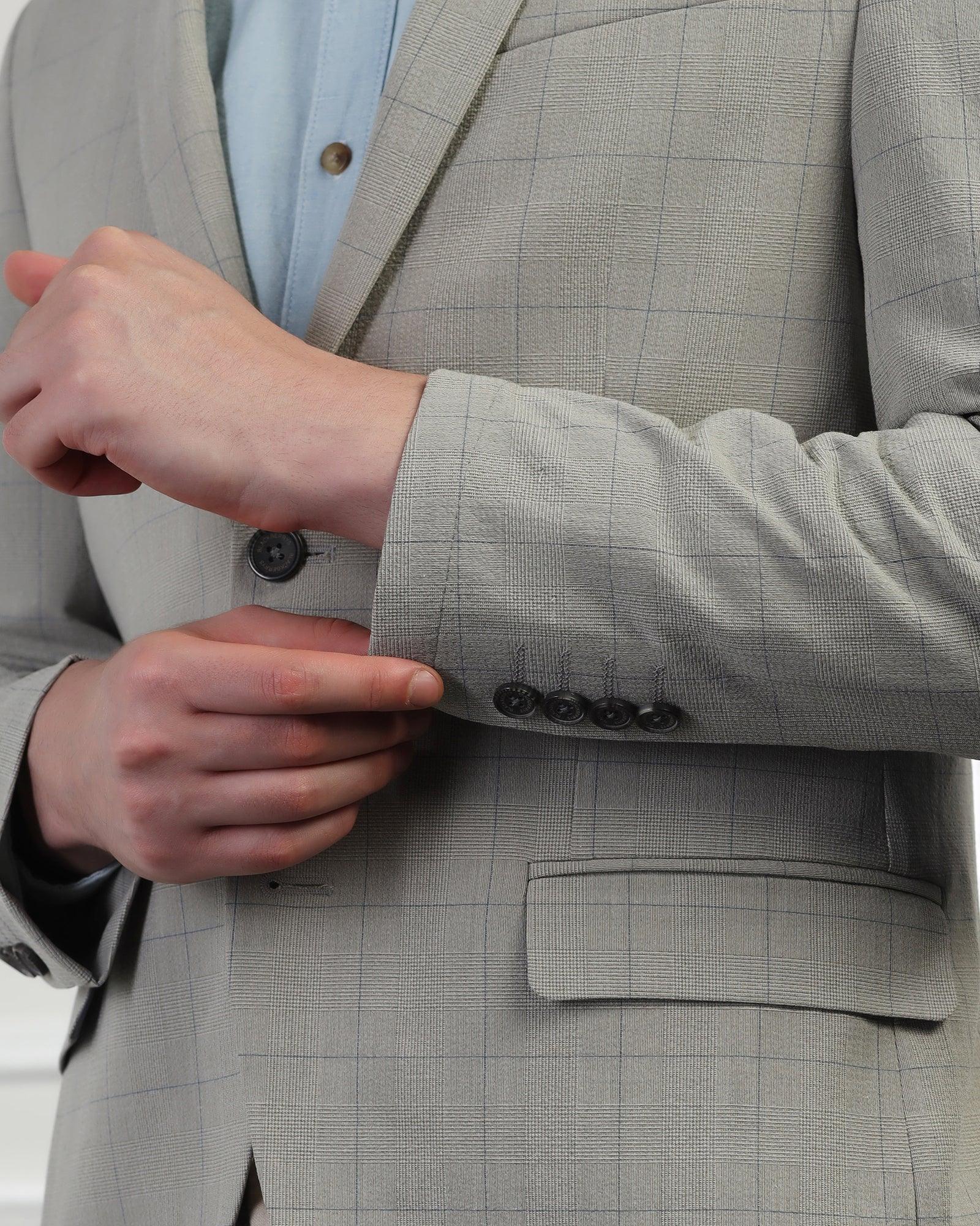 Casual Light Grey Check Blazer - Marcus - Image 5