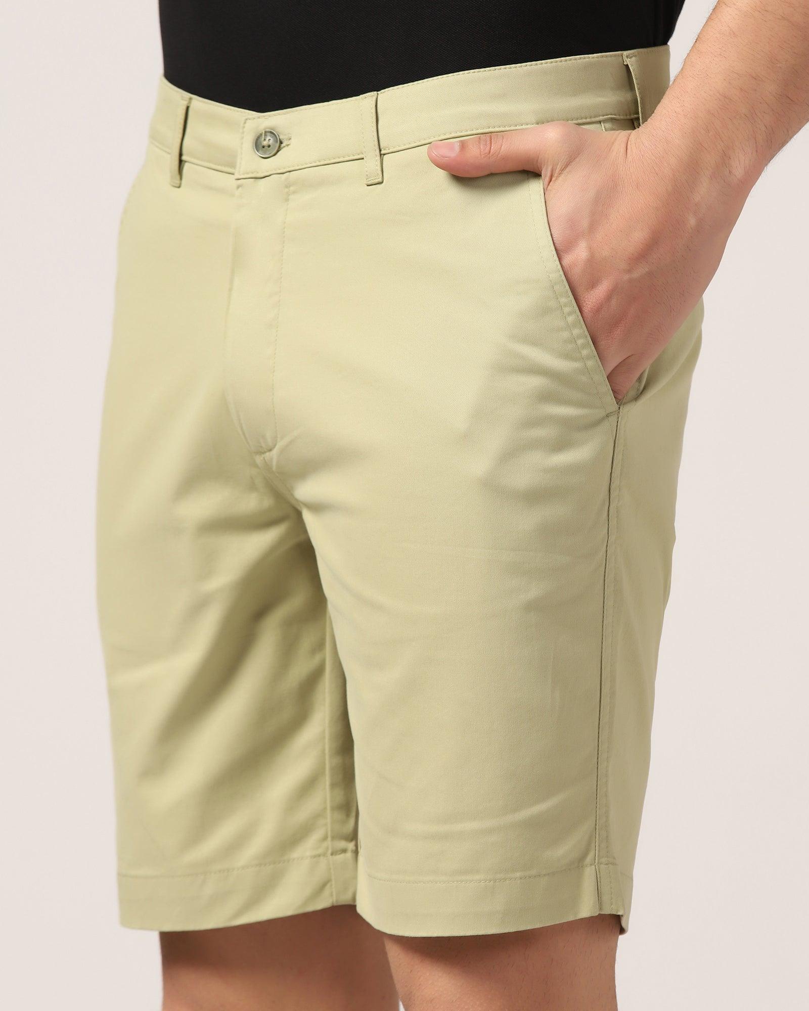 Casual Light Olive Solid Shorts - Frank - Image 4