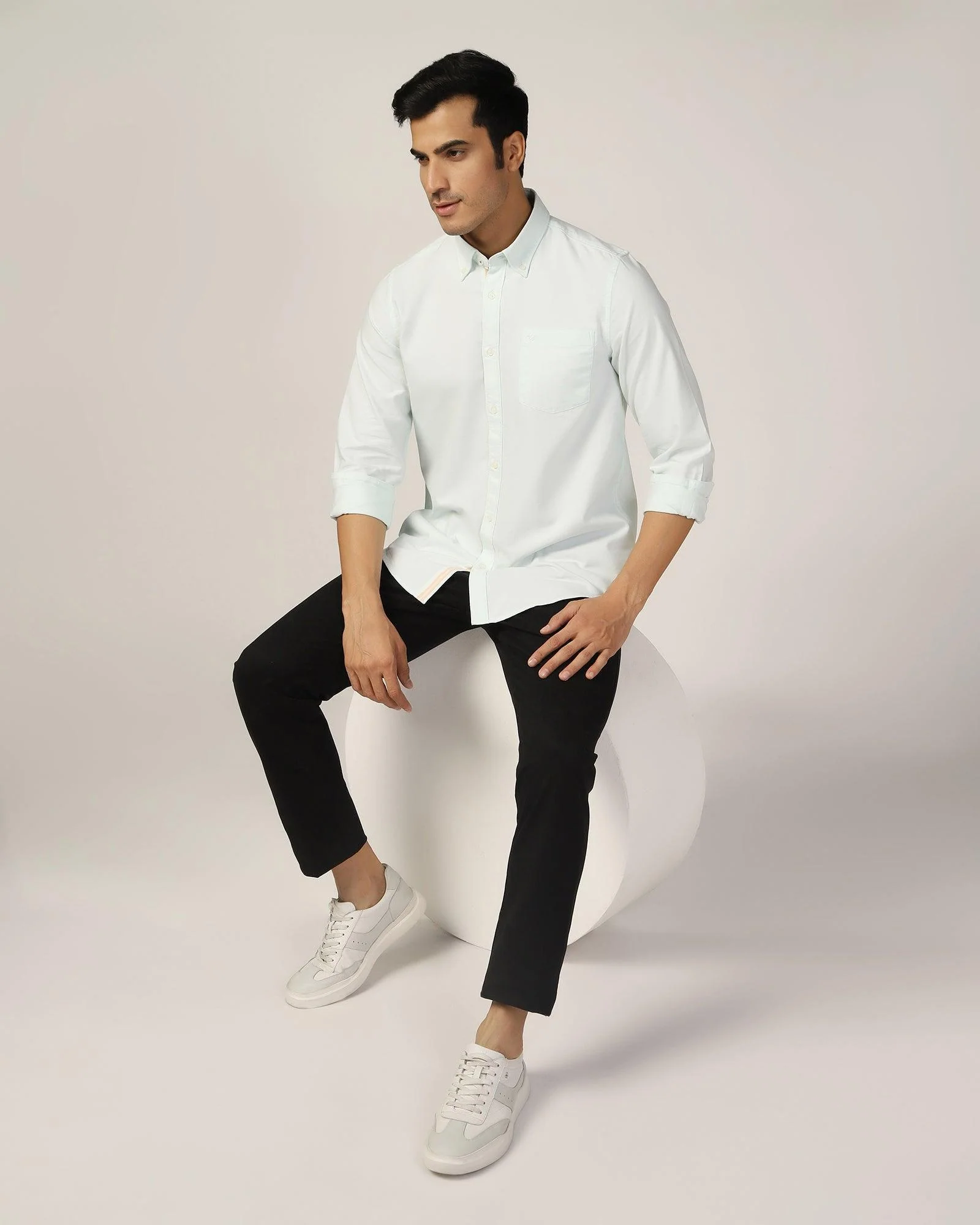 Casual Mint Solid Shirt - Molly - Image 7