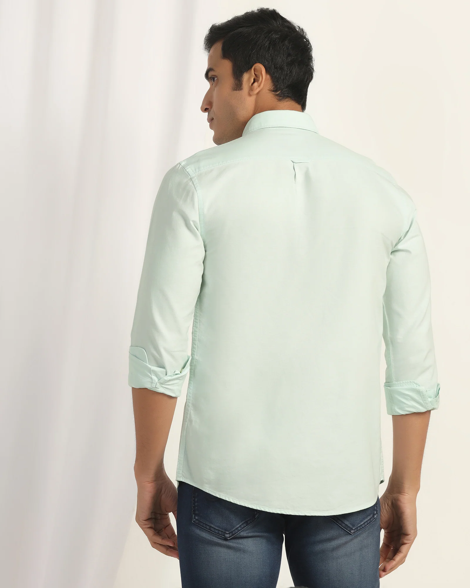 Casual Mint Solid Shirt - Solly - Image 2