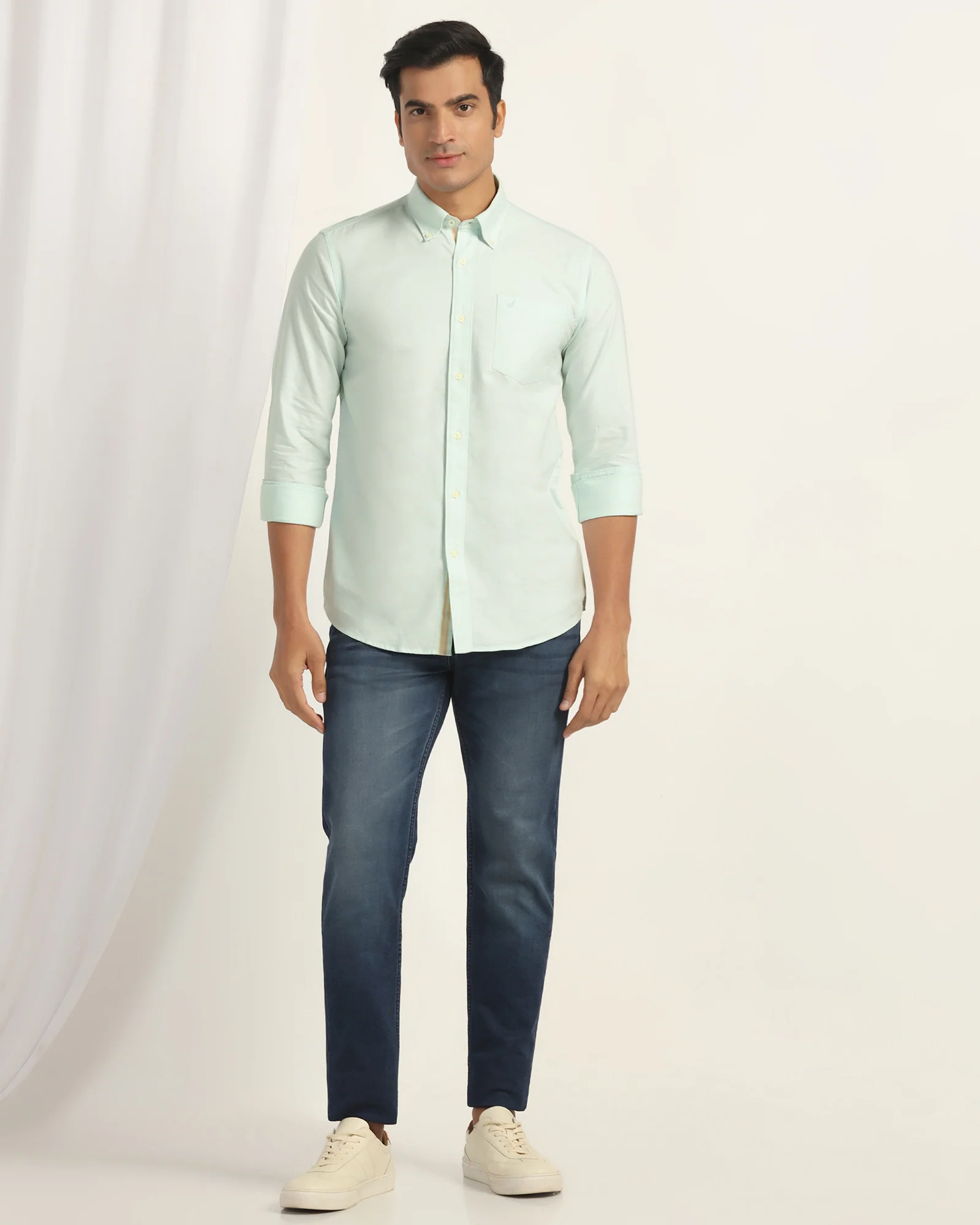 Casual Mint Solid Shirt - Solly - Image 3