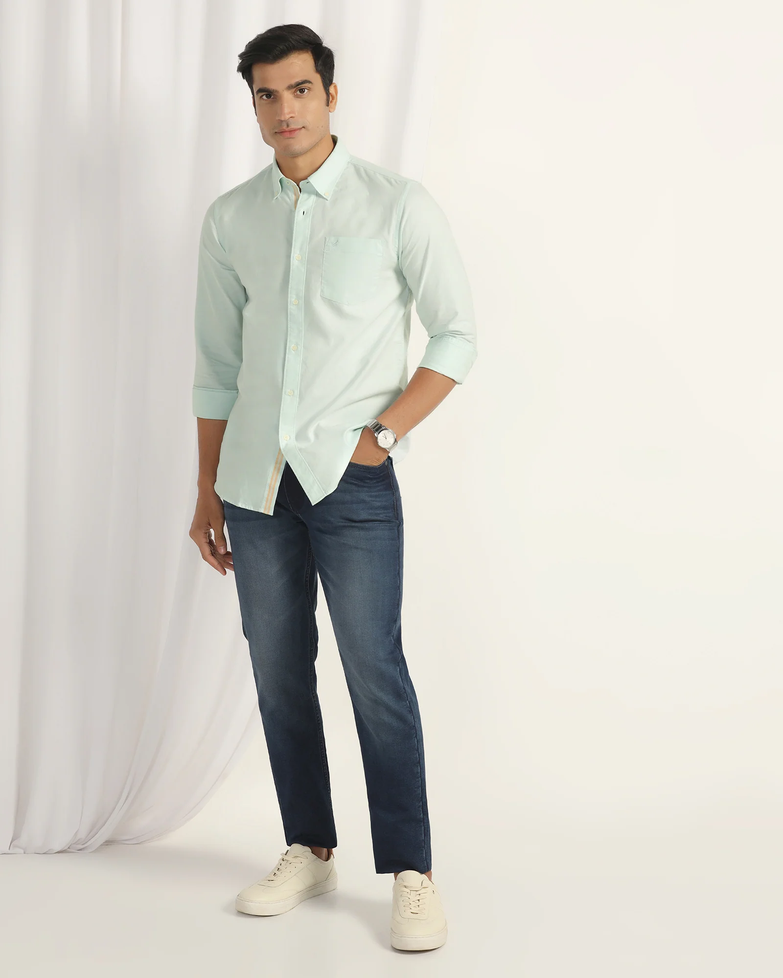 Casual Mint Solid Shirt - Solly - Image 7