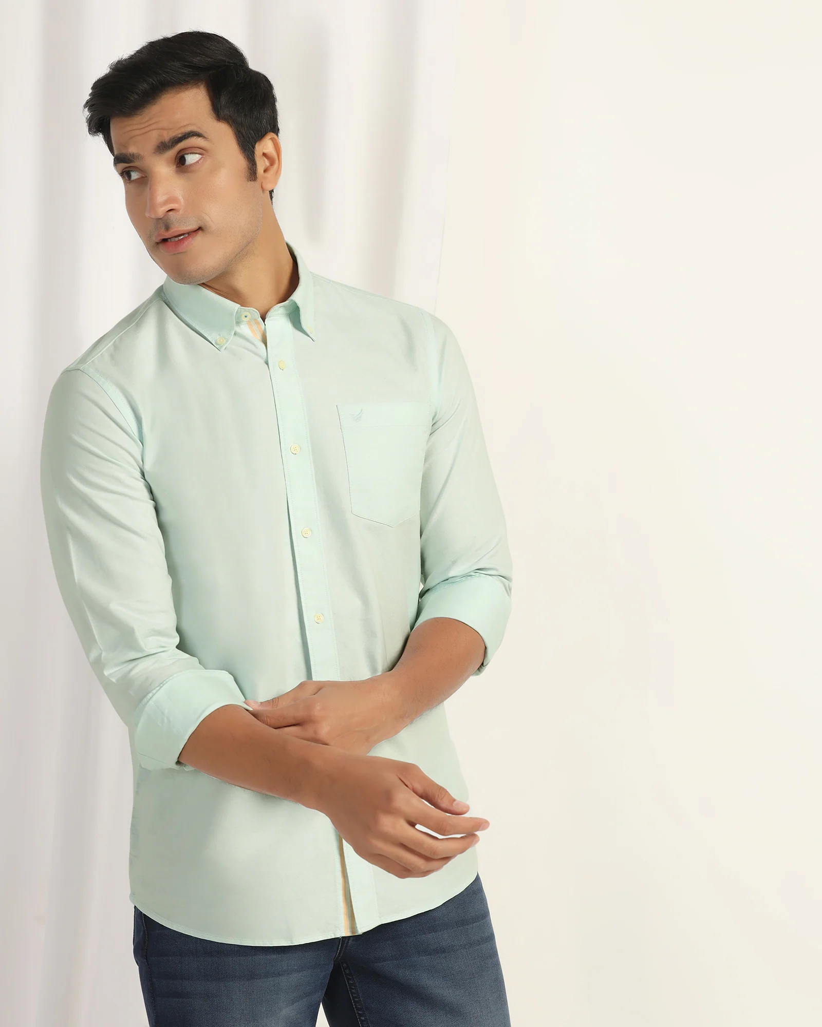 Casual Mint Solid Shirt - Solly - Image 8