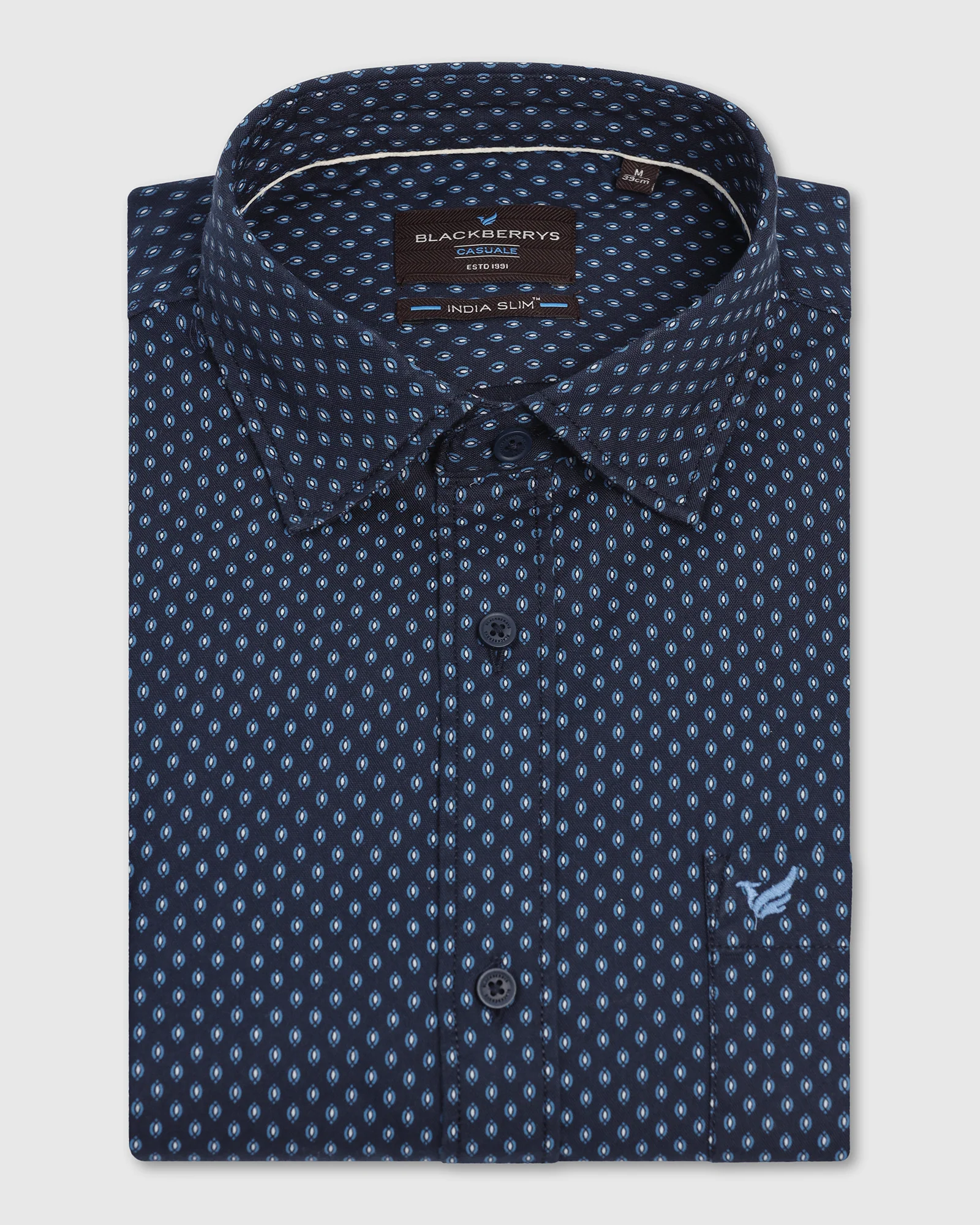 Casual Navy Printed Shirt - Renan - Image 5