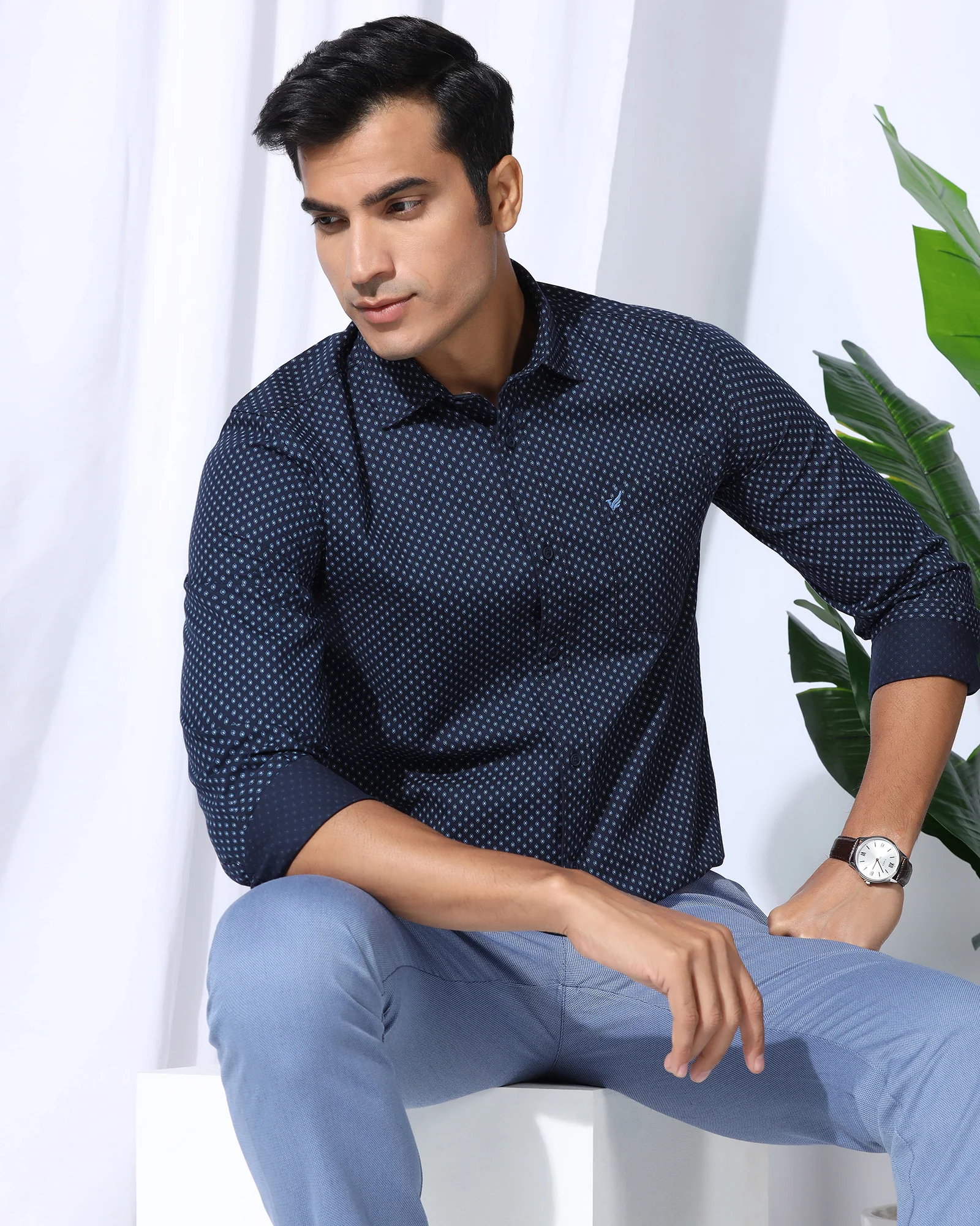 Casual Navy Printed Shirt - Renan - Image 7