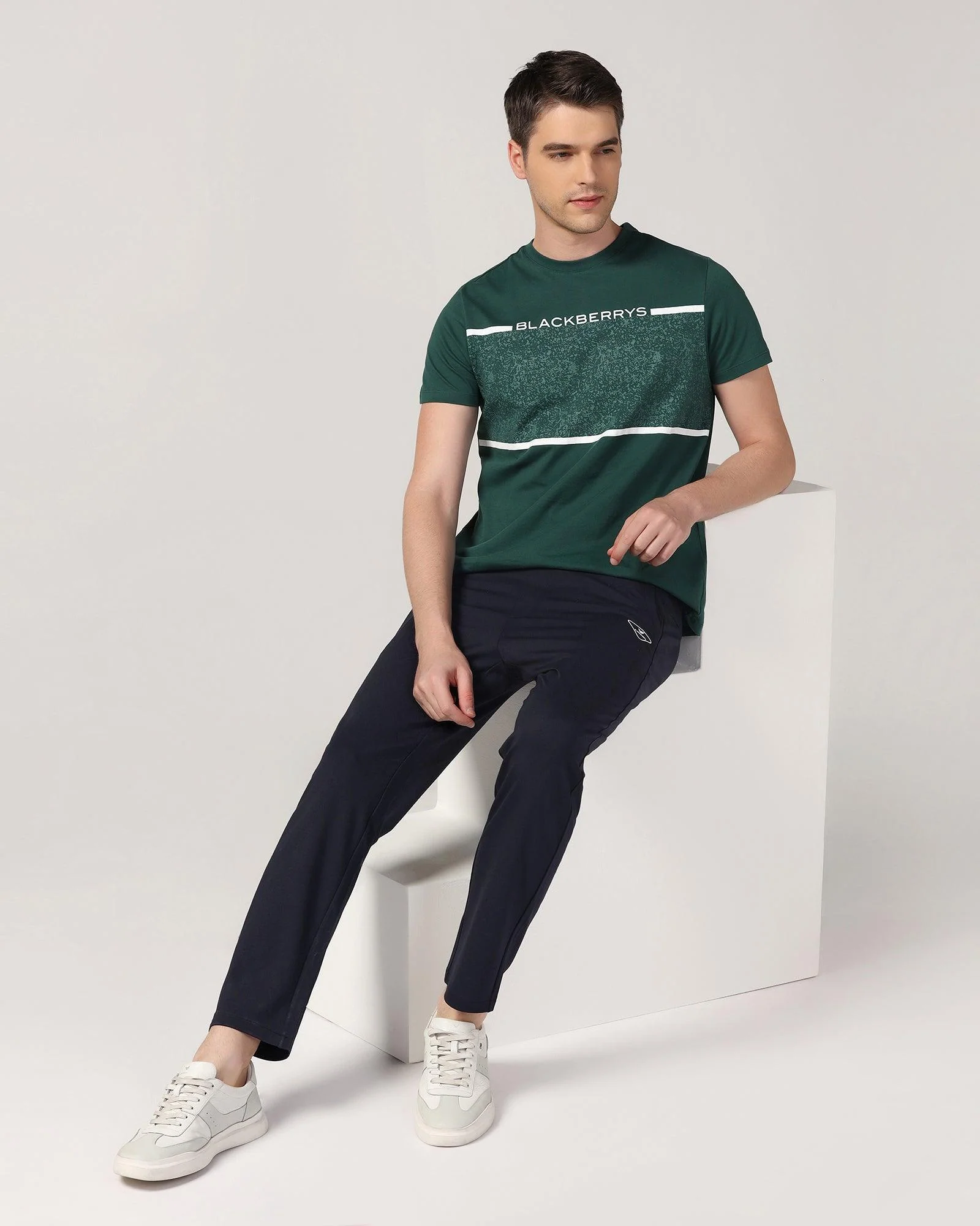 Casual Navy Solid Jogger - Lim - Image 6