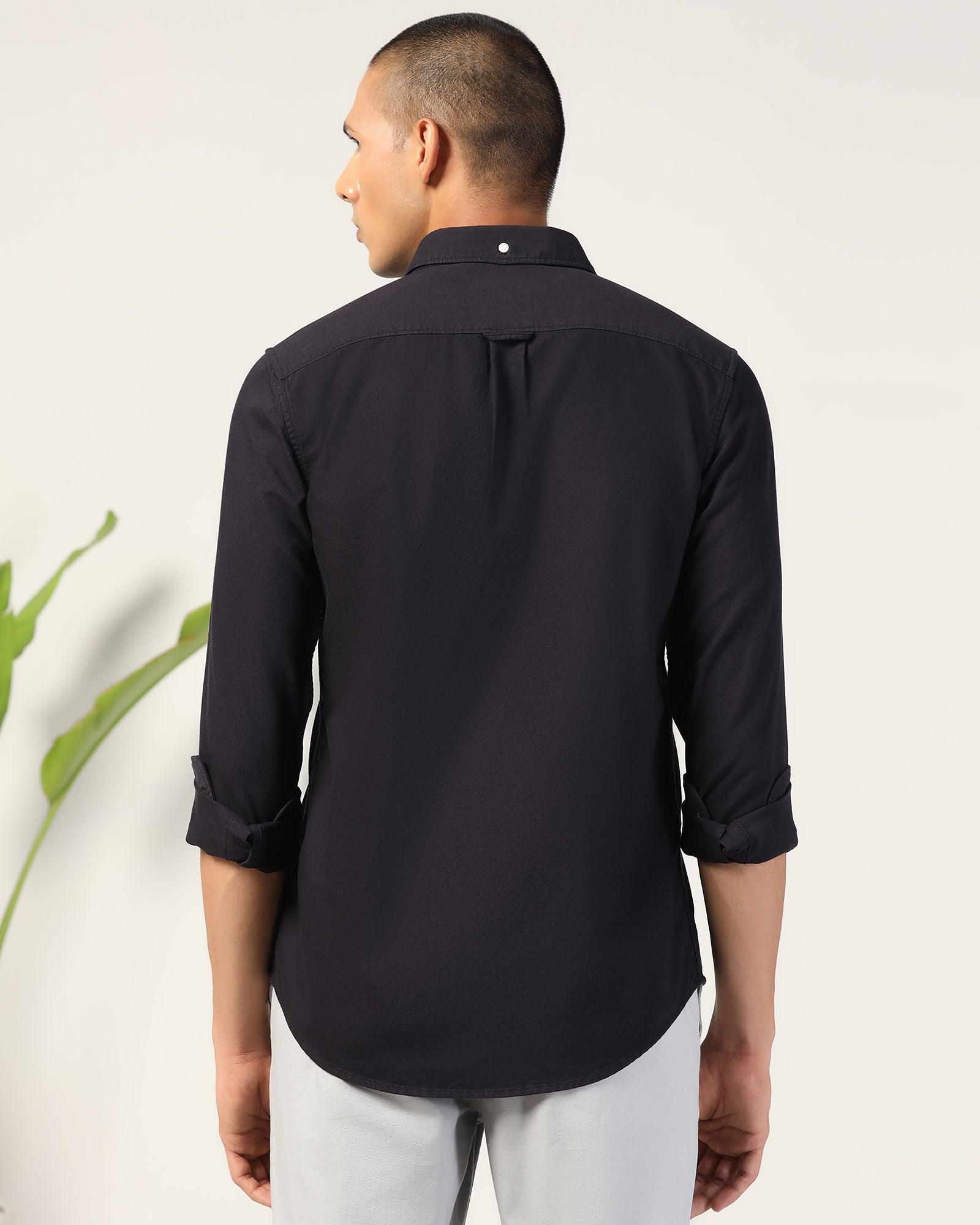 Casual Navy Solid Shirt - Solly - Image 2