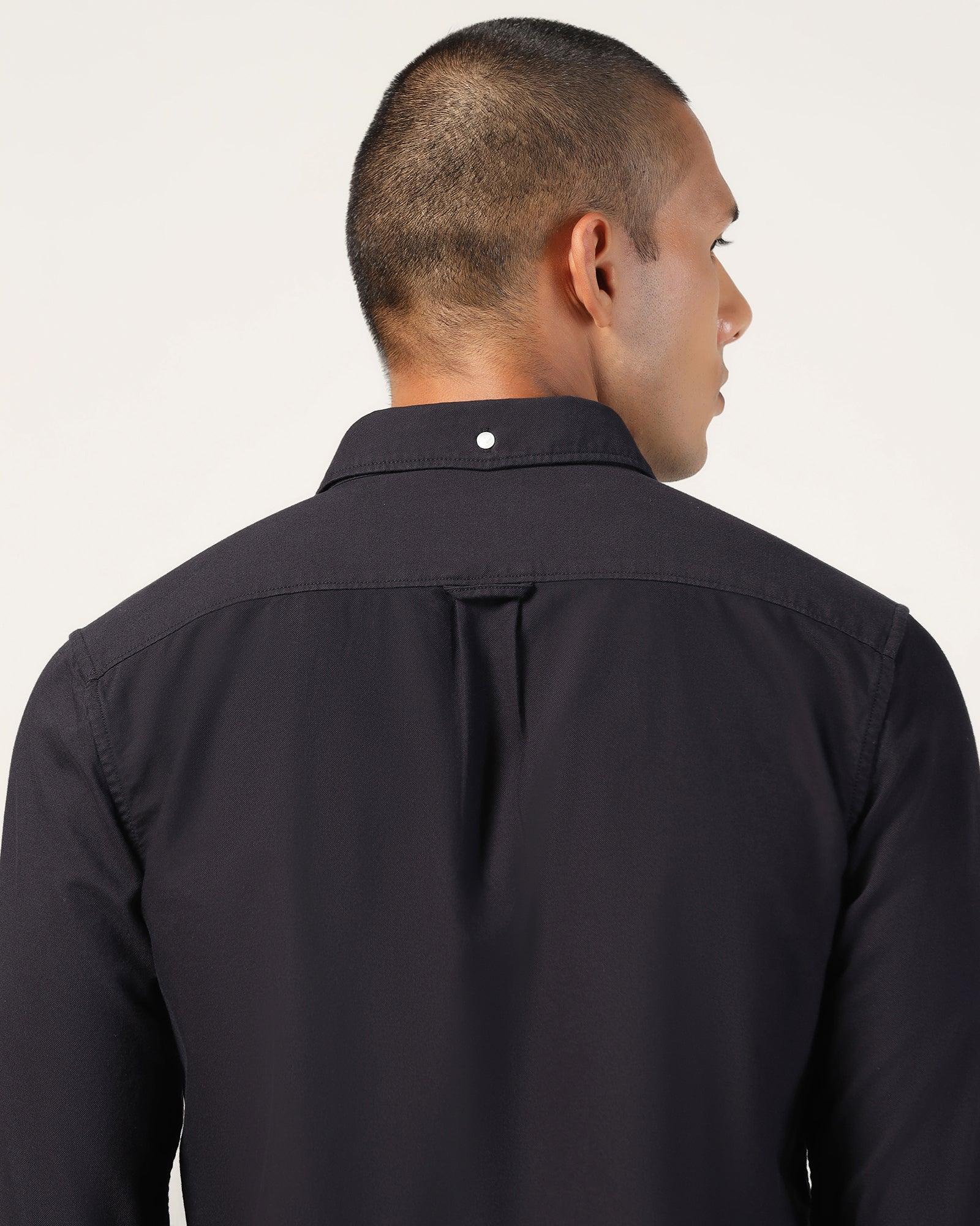 Casual Navy Solid Shirt - Solly - Image 8