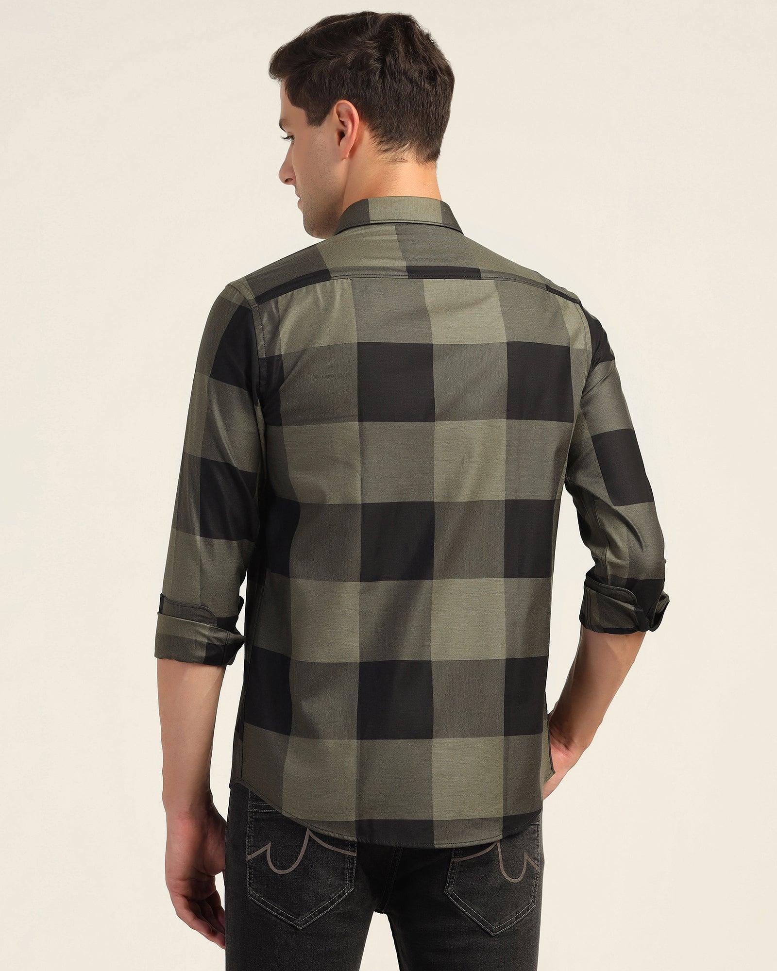 Casual Olive Check Shirt - Sienna - Image 2