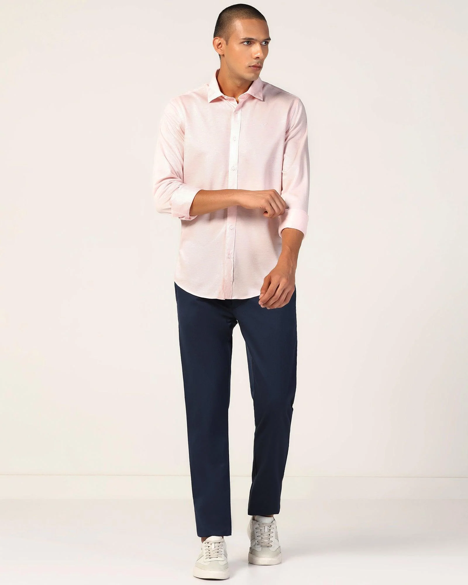 Casual Pink Textured Shirt - Alyn - Image 3