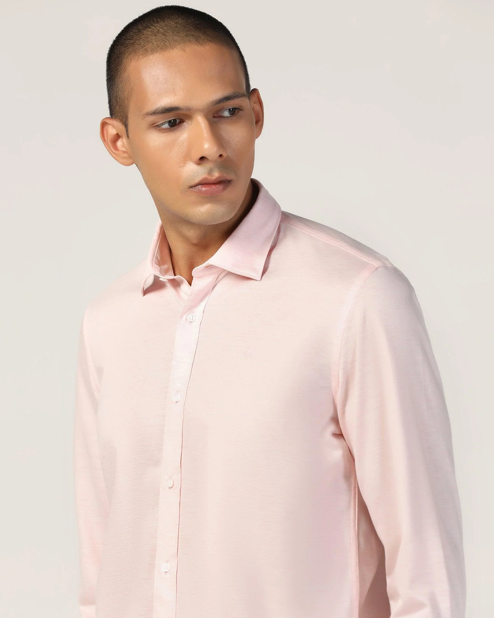 Casual Pink Textured Shirt - Alyn - Image 4