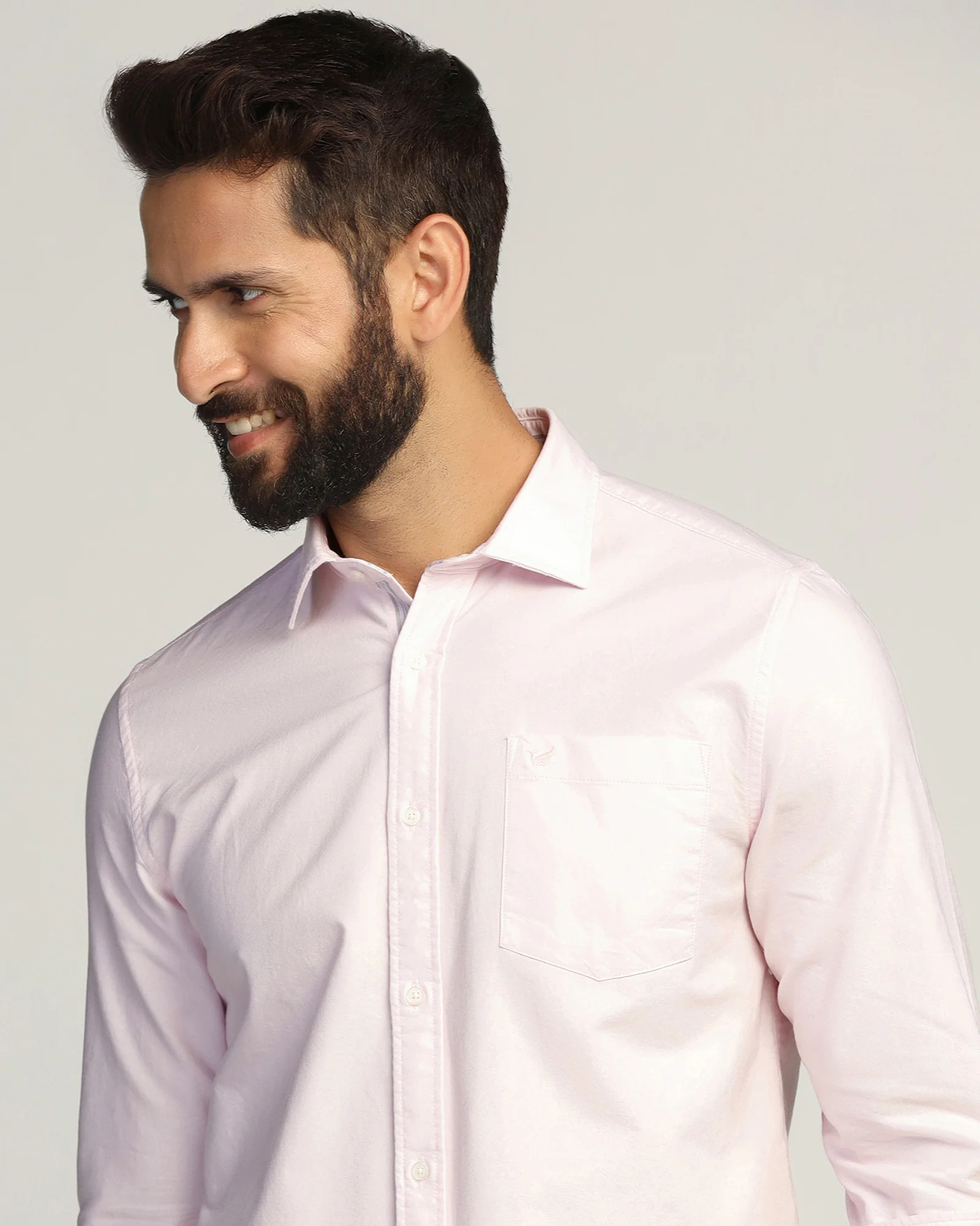 Casual Pink Solid Shirt - Solly - Image 4