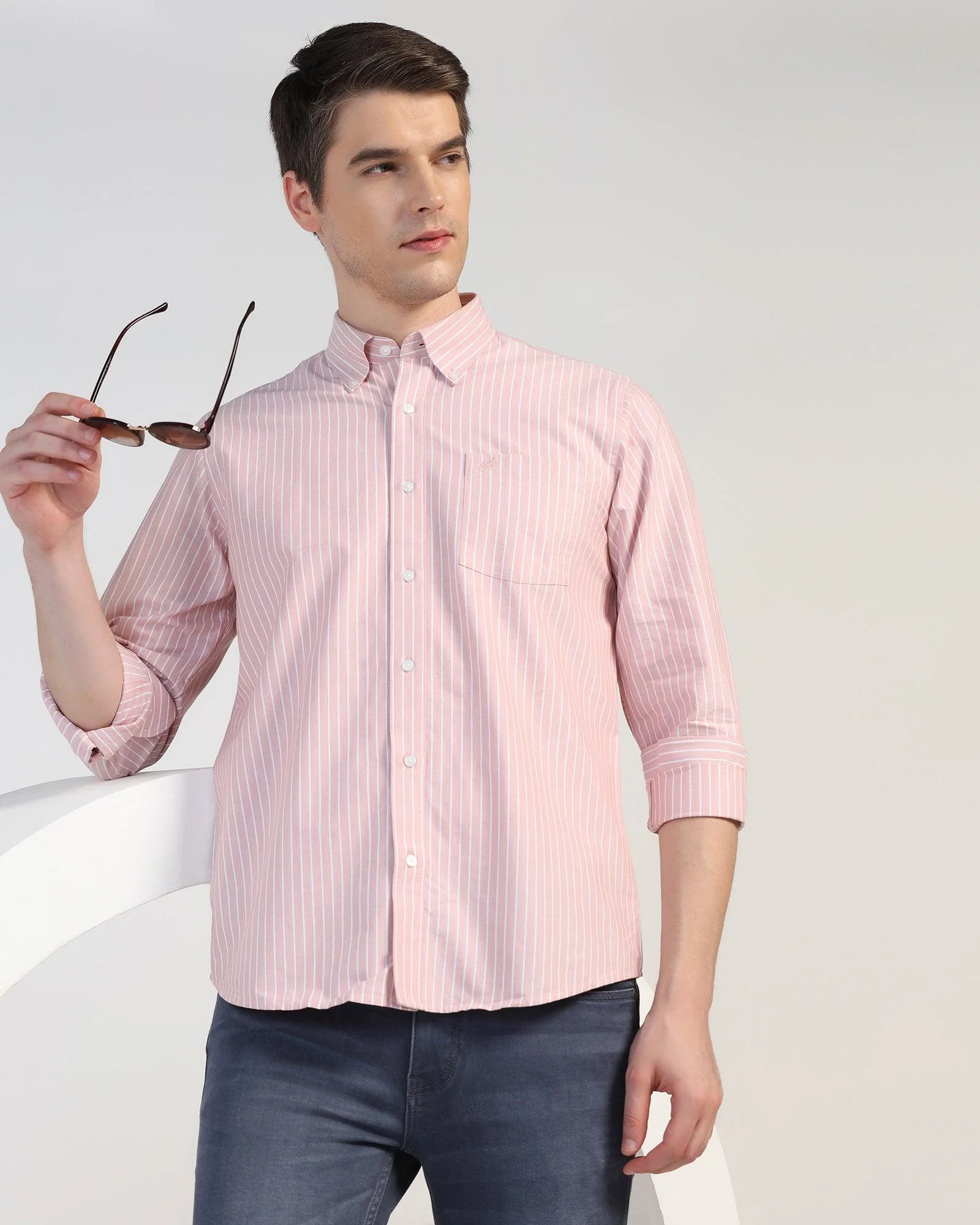 Casual Pink Stripe Shirt - Reda - Image 6