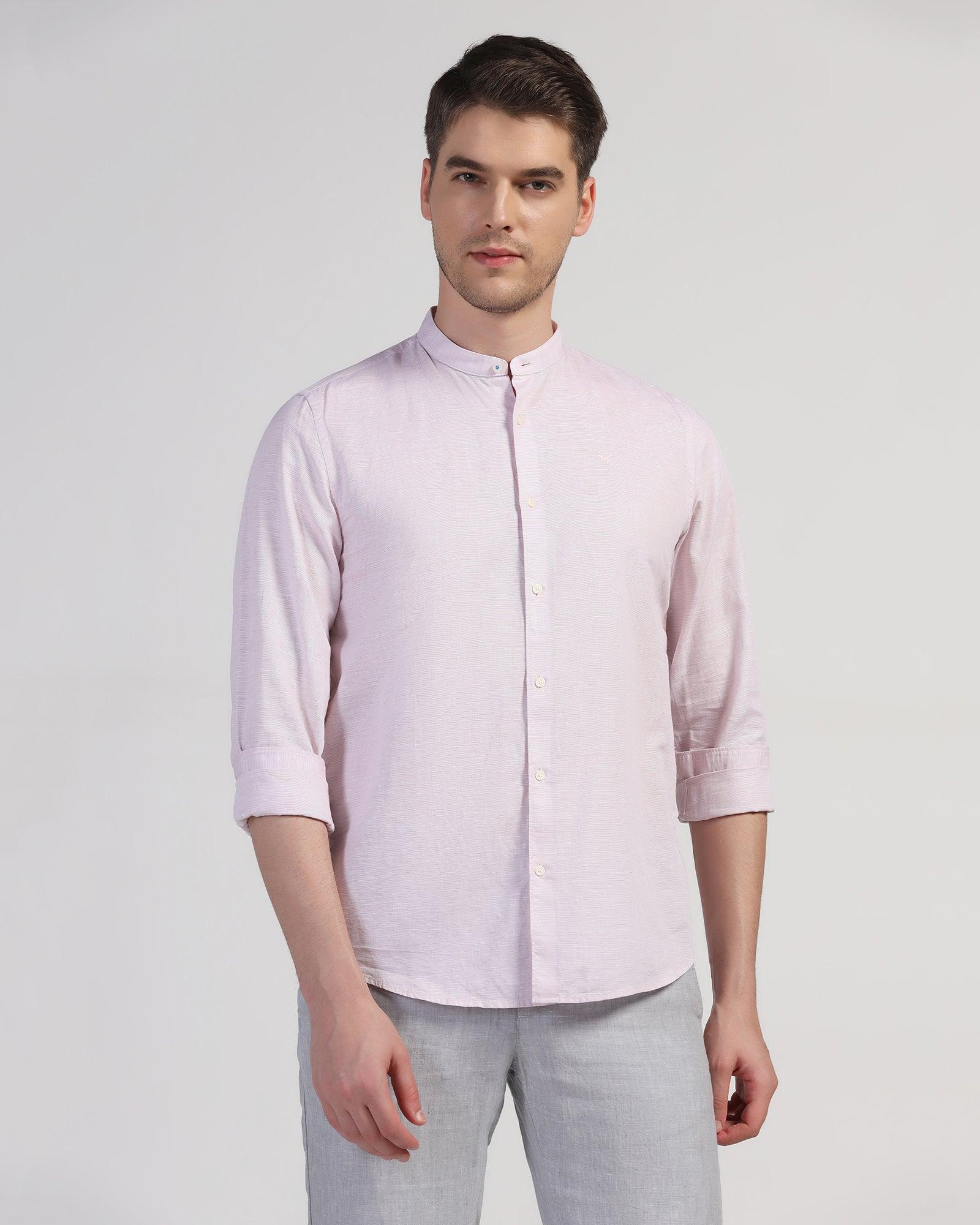 Casual Pink Textured Shirt - Lee - Image 6