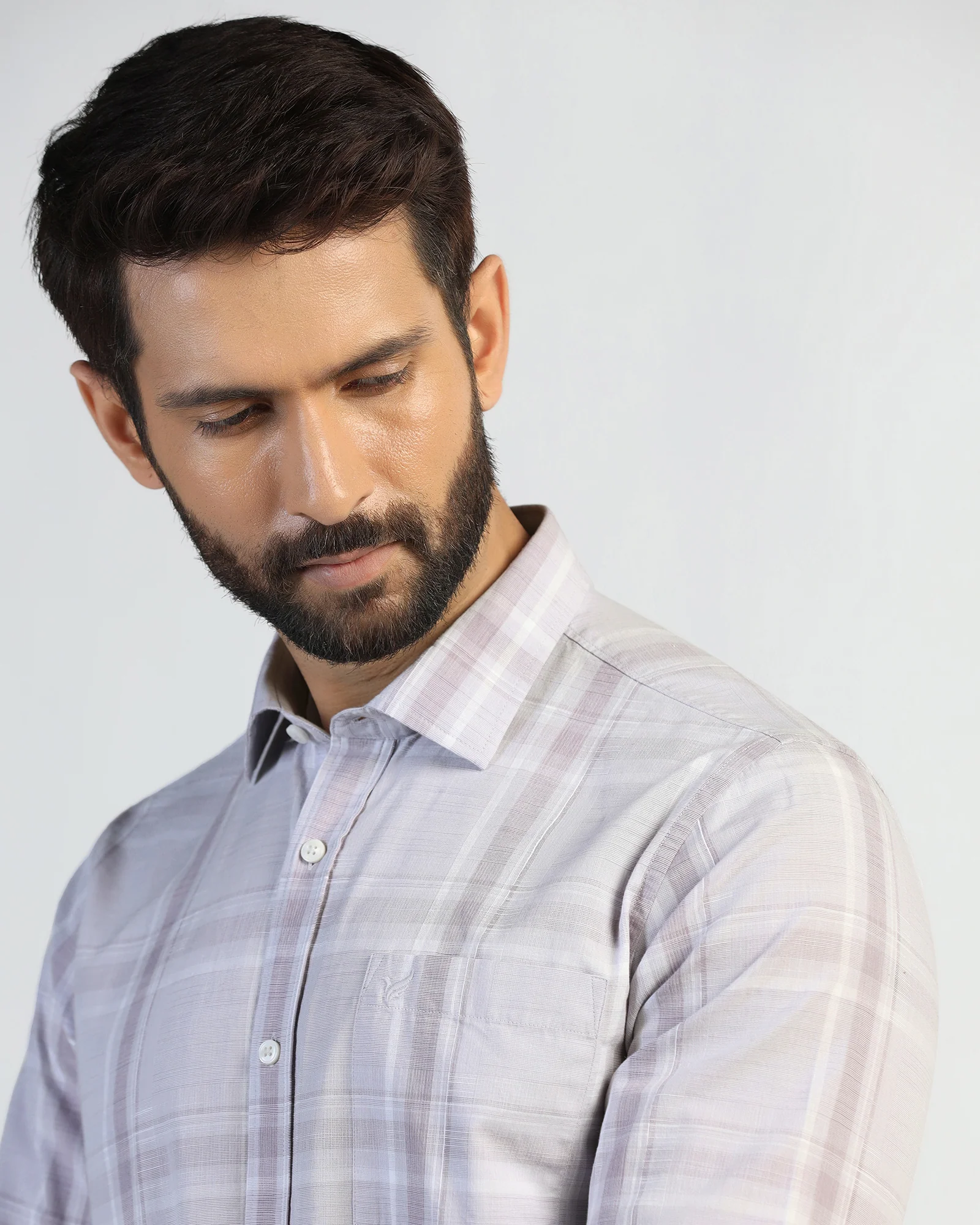 Casual Purple Check Shirt - Revon - Image 4