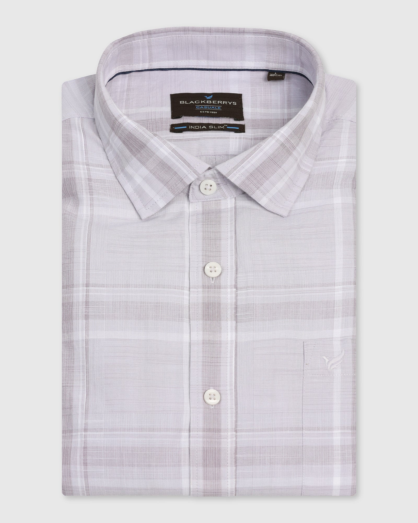Casual Purple Check Shirt - Revon - Image 5