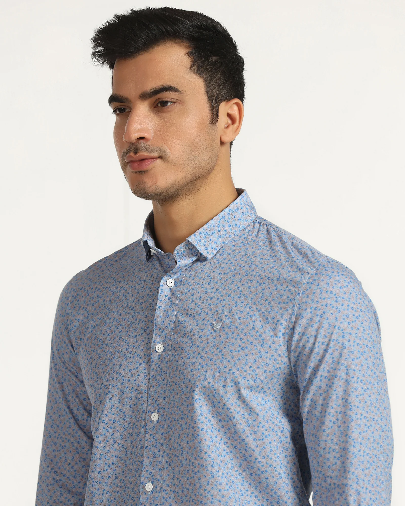 Casual Purple Printed Shirt - Ritsu - Image 4