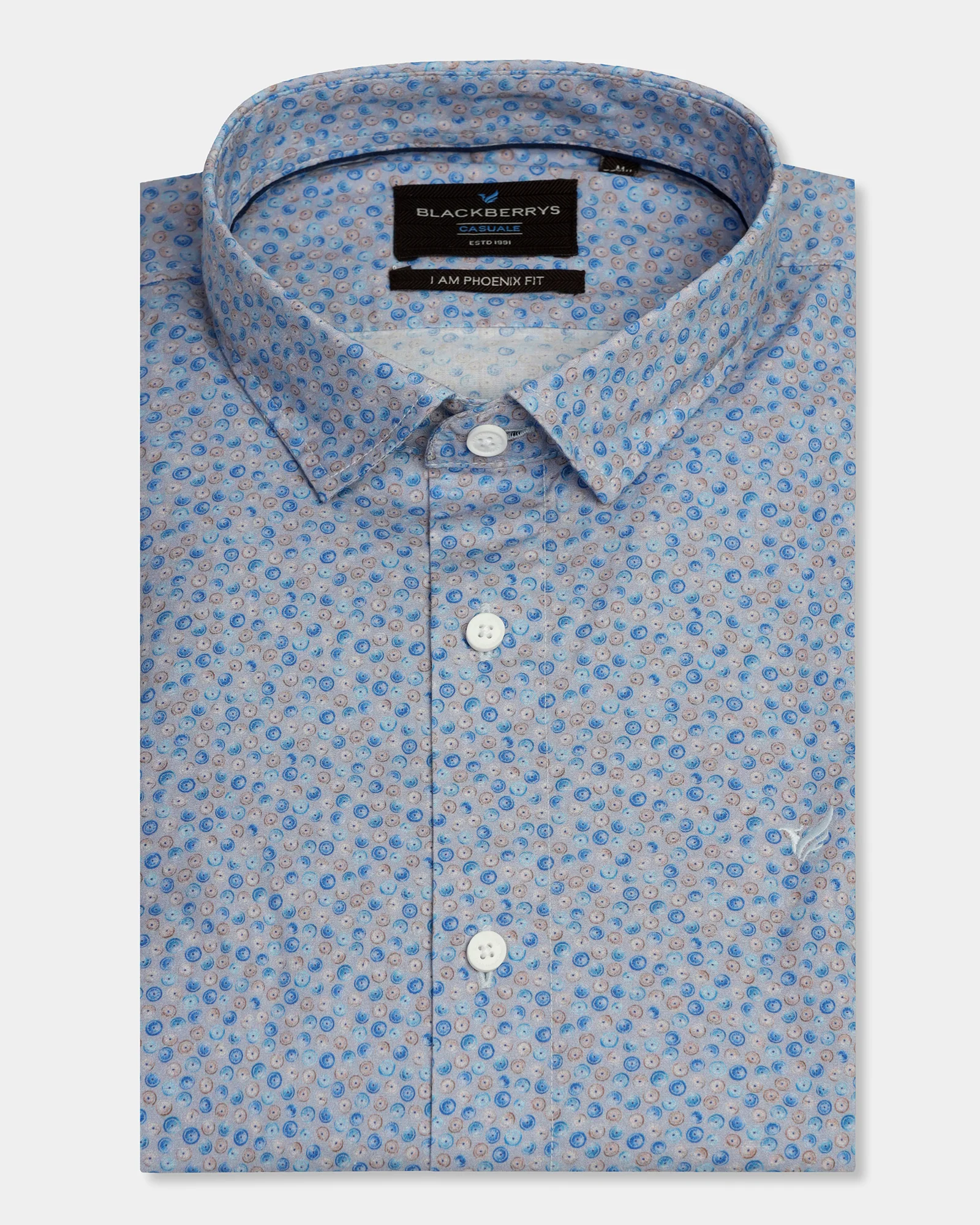 Casual Purple Printed Shirt - Ritsu - Image 5