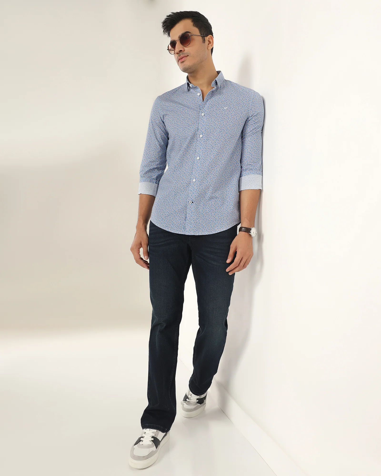 Casual Purple Printed Shirt - Ritsu - Image 7