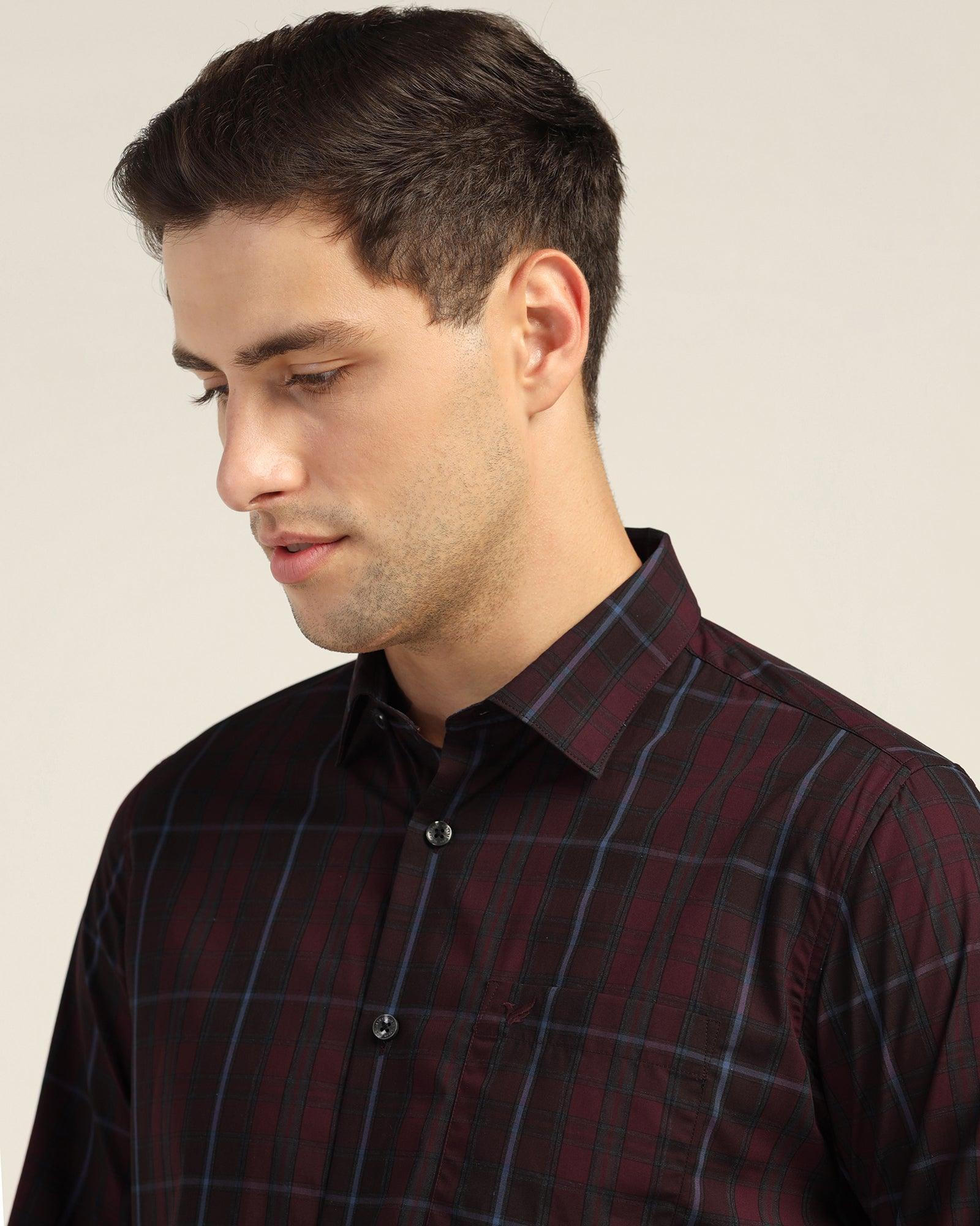 Casual Red Check Shirt - Roma - Image 4